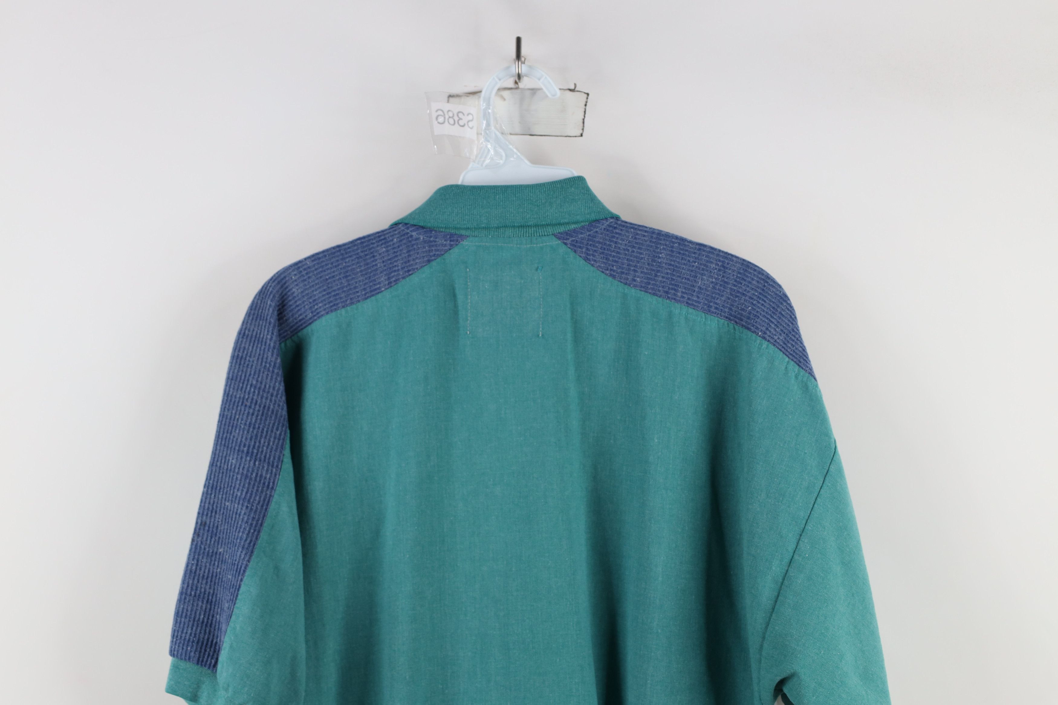 Vintage Vintage 90s Streetwear Chambray Block Pullover Polo Shirt Size US M / EU 48-50 / 2 - 11 Thumbnail