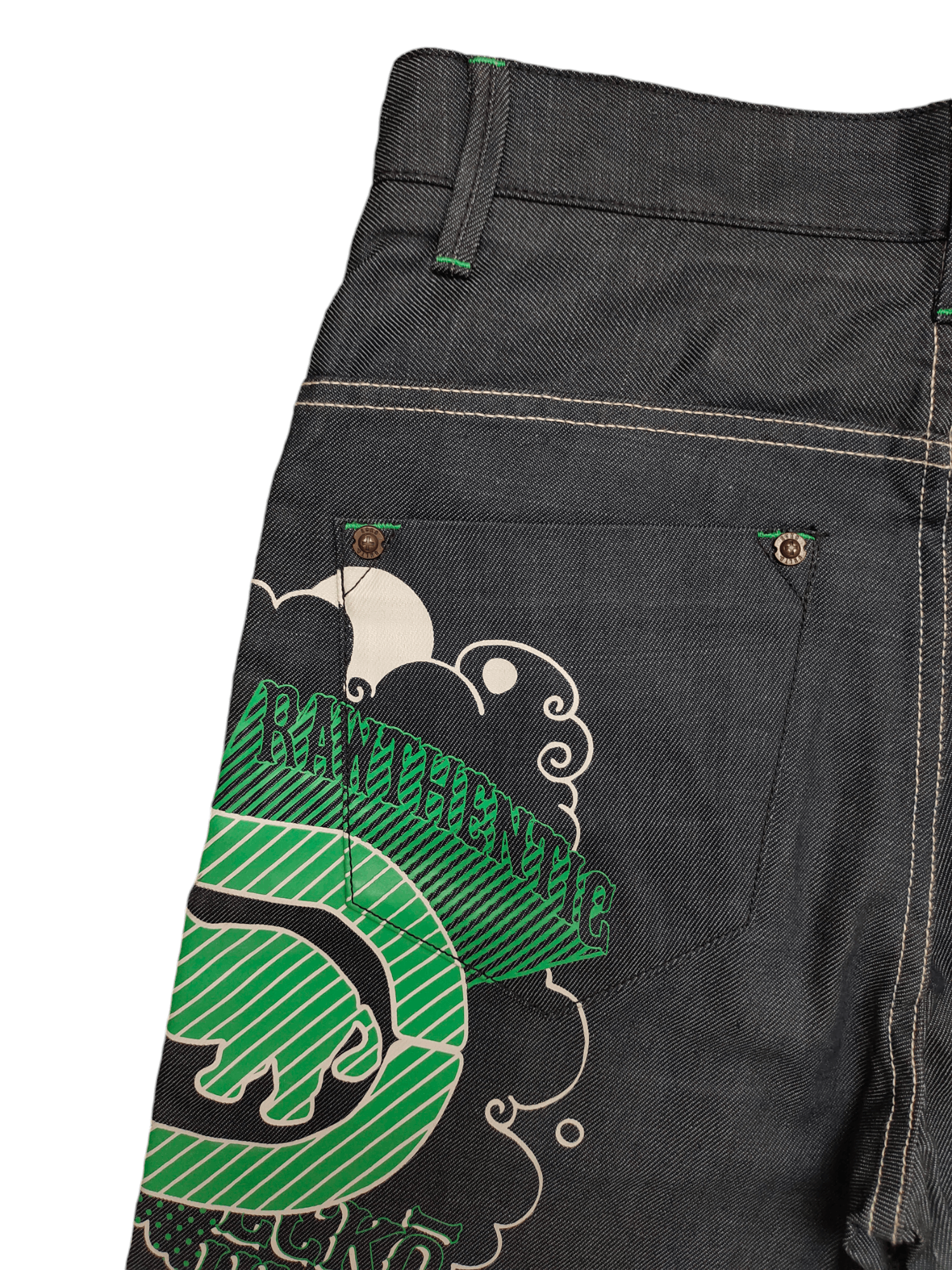 Ecko Unltd. Vintage Y2k Ecko Rhino Logo Graffiti Print Baggy Denim Jeans Size US 29 - 9 Thumbnail