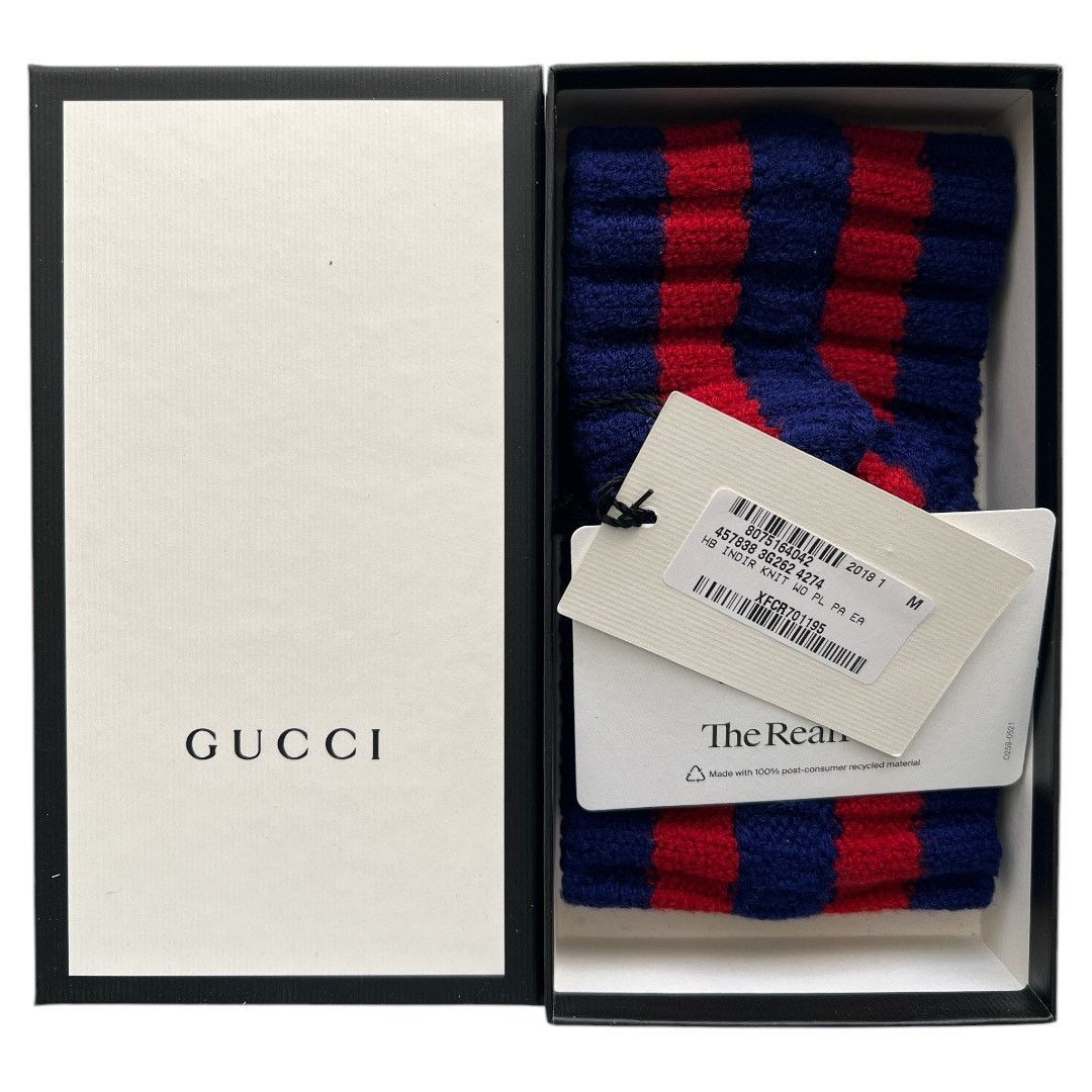 Gucci GUCCI Blue and Red Wool Headband w/ Tags and Box, M57 Size ONE SIZE - 11 Thumbnail