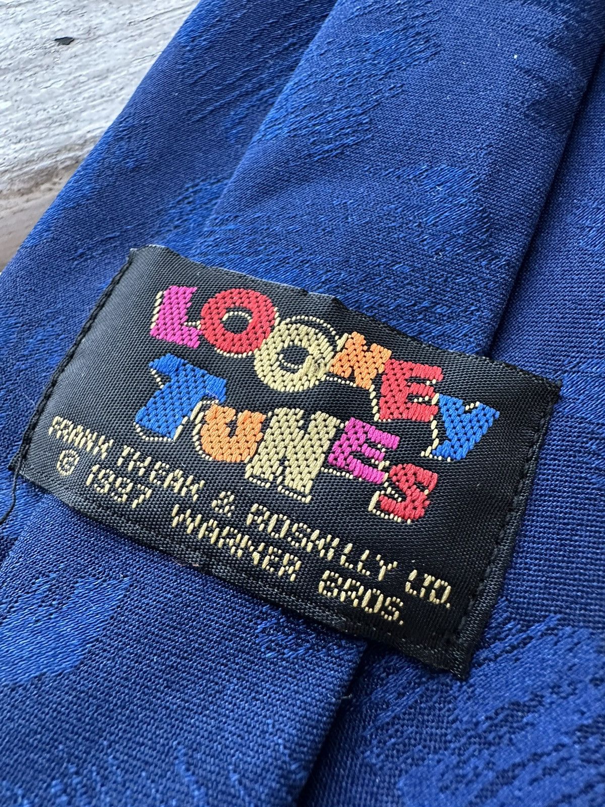 Disney × Vintage vintage 1997 LOONEY TUNES Disney print neck Rare Black tie Size ONE SIZE - 5 Thumbnail
