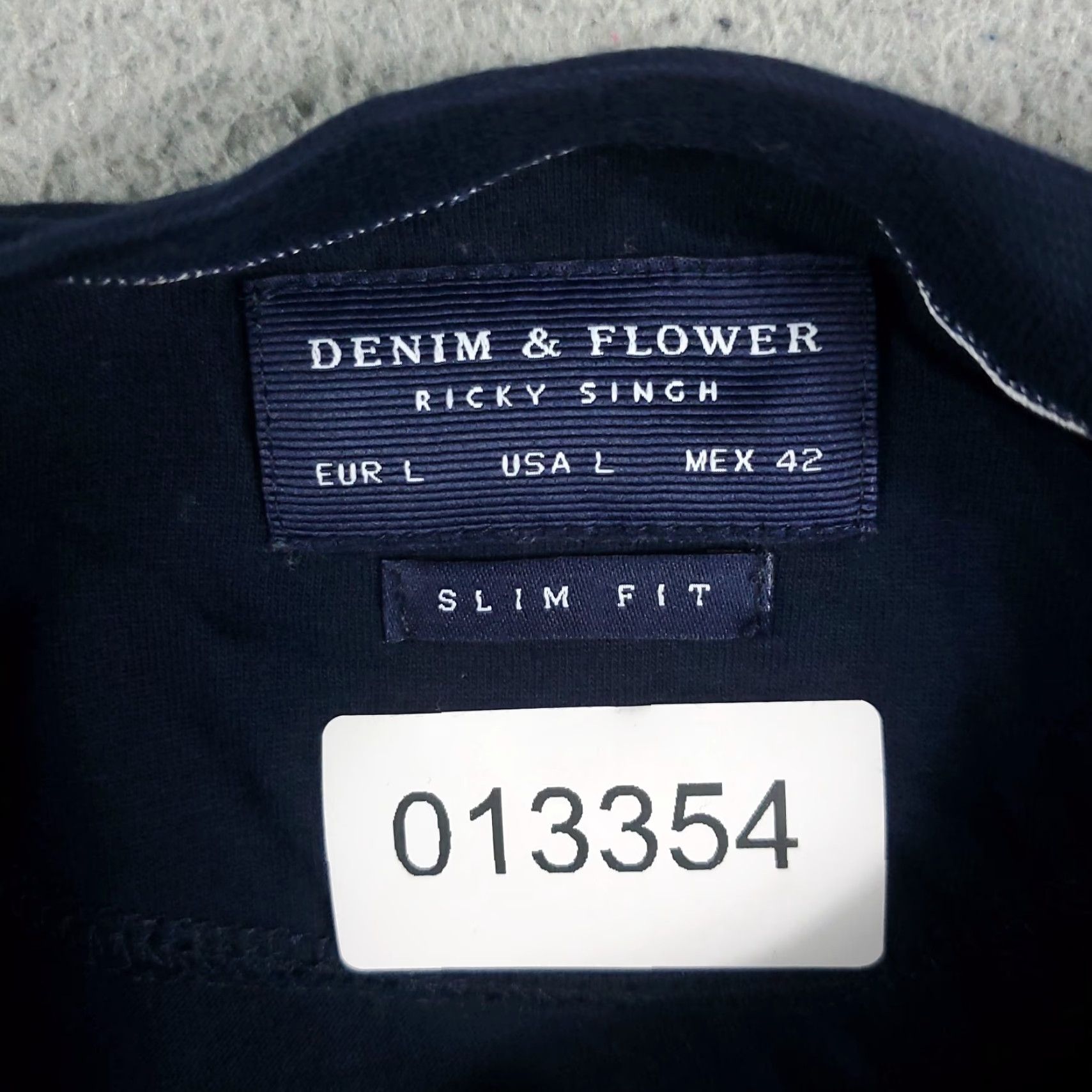 Denime Denim & Flower Slim Fit Short Sleeve T-Shirt Large Navy Blue Flamingo Print Unisex Size US L / EU 52-54 / 3 - 6 Thumbnail