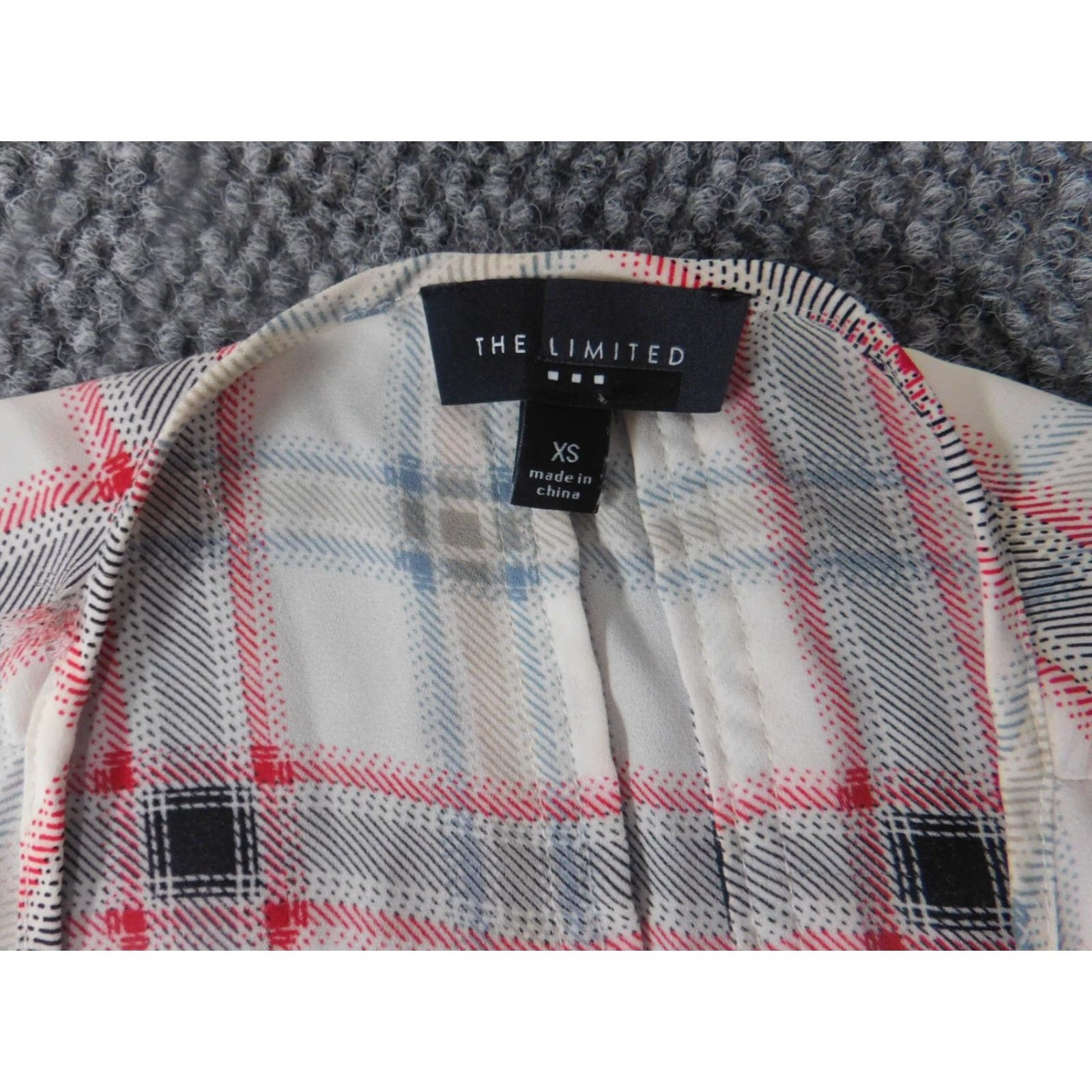 Vintage The Limited Blouse XS Women Gray Plaid Henley Button-Down Pullover Casual Regular Modern - Size XS / US 0-2 / IT 36-38 - 5 Thumbnail