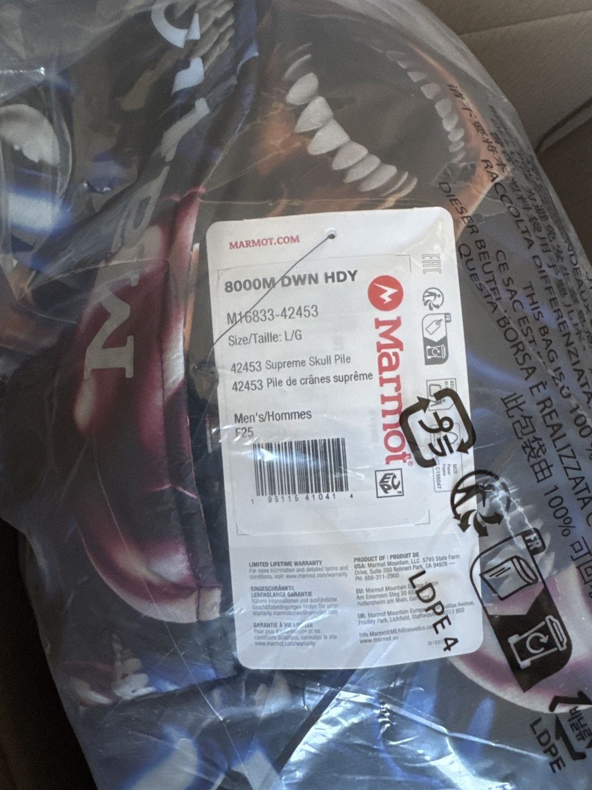 Supreme SUPREME MARMOT 800-FILL DOWN PARKA JACKET (MULTI) (L) Size US L / EU 52-54 / 3 - 8 Thumbnail