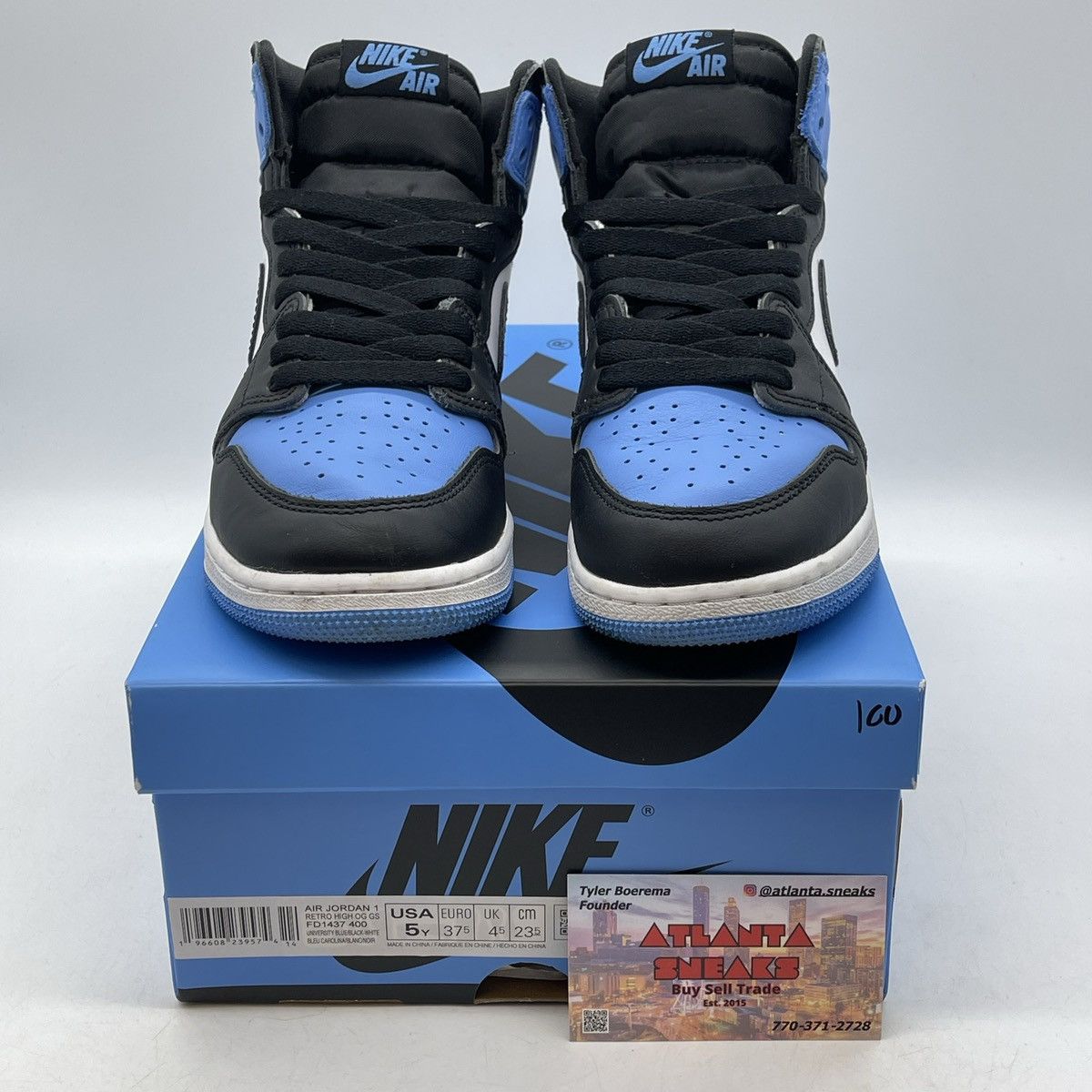 Jordan Brand Air Jordan 1 high UNC toe Size US 5 / IT 35 - 2 Thumbnail