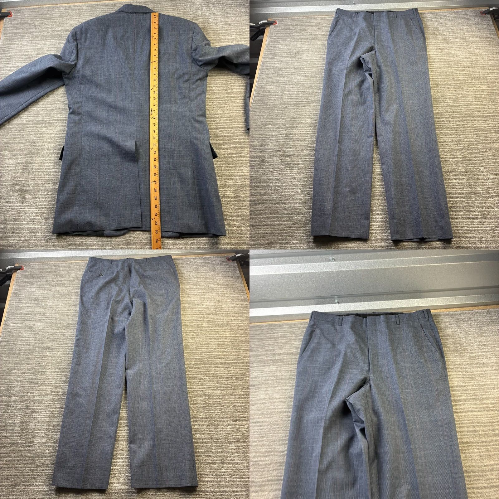 Hart Schaffner Marx Hart Schaffner Marx Suit 41 XL Glen Plaid Jacket Blazer Pants 35x32 VINTAGE Size 42R - 9 Thumbnail
