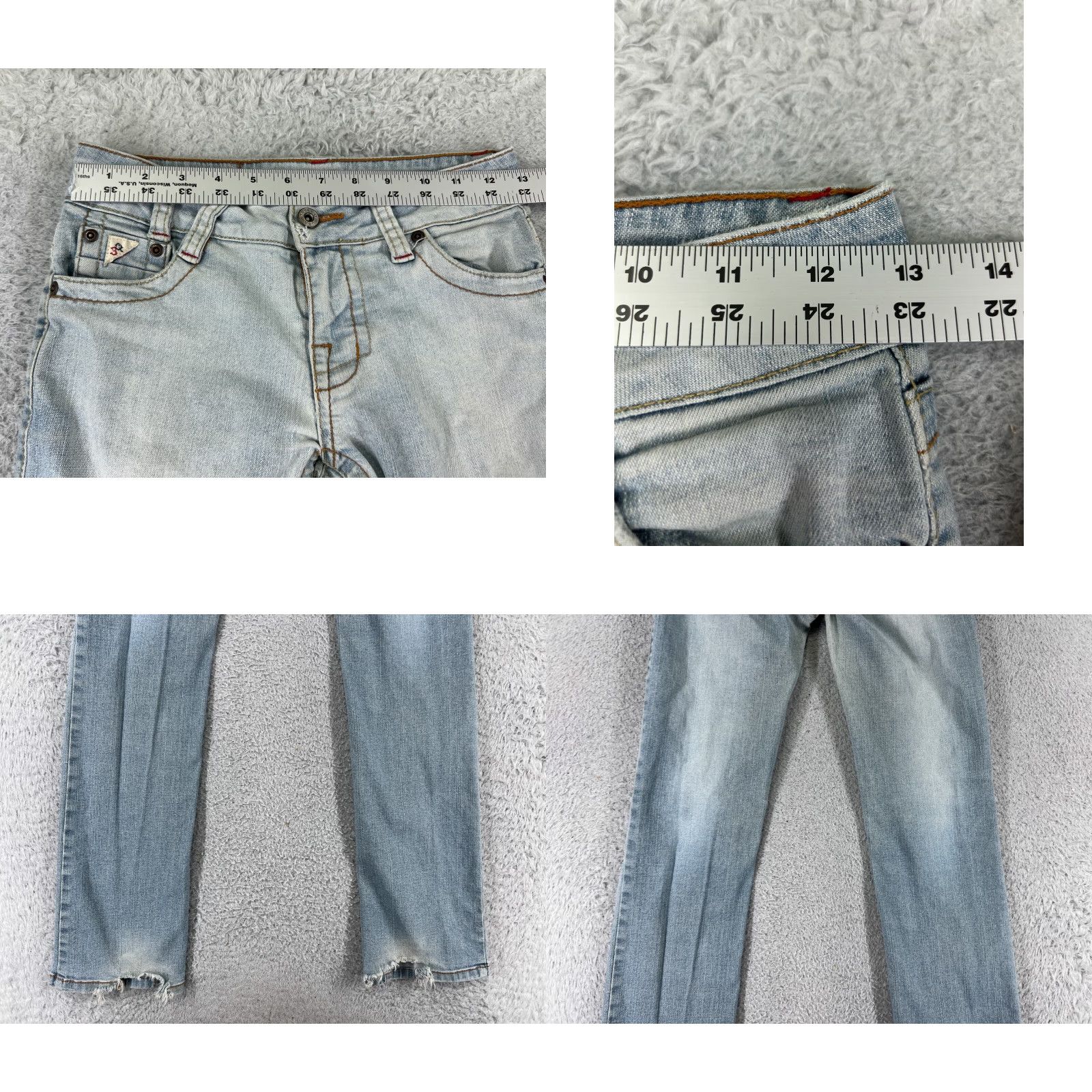 American Eagle Outfitters VINTAGE American Eagle Outfitters Jeans Womens 3 Blue Denim Light Wash Straight Cotton Low 23x31 Women's Jeans Size 26" / US 2 / IT 38 - 9 Thumbnail