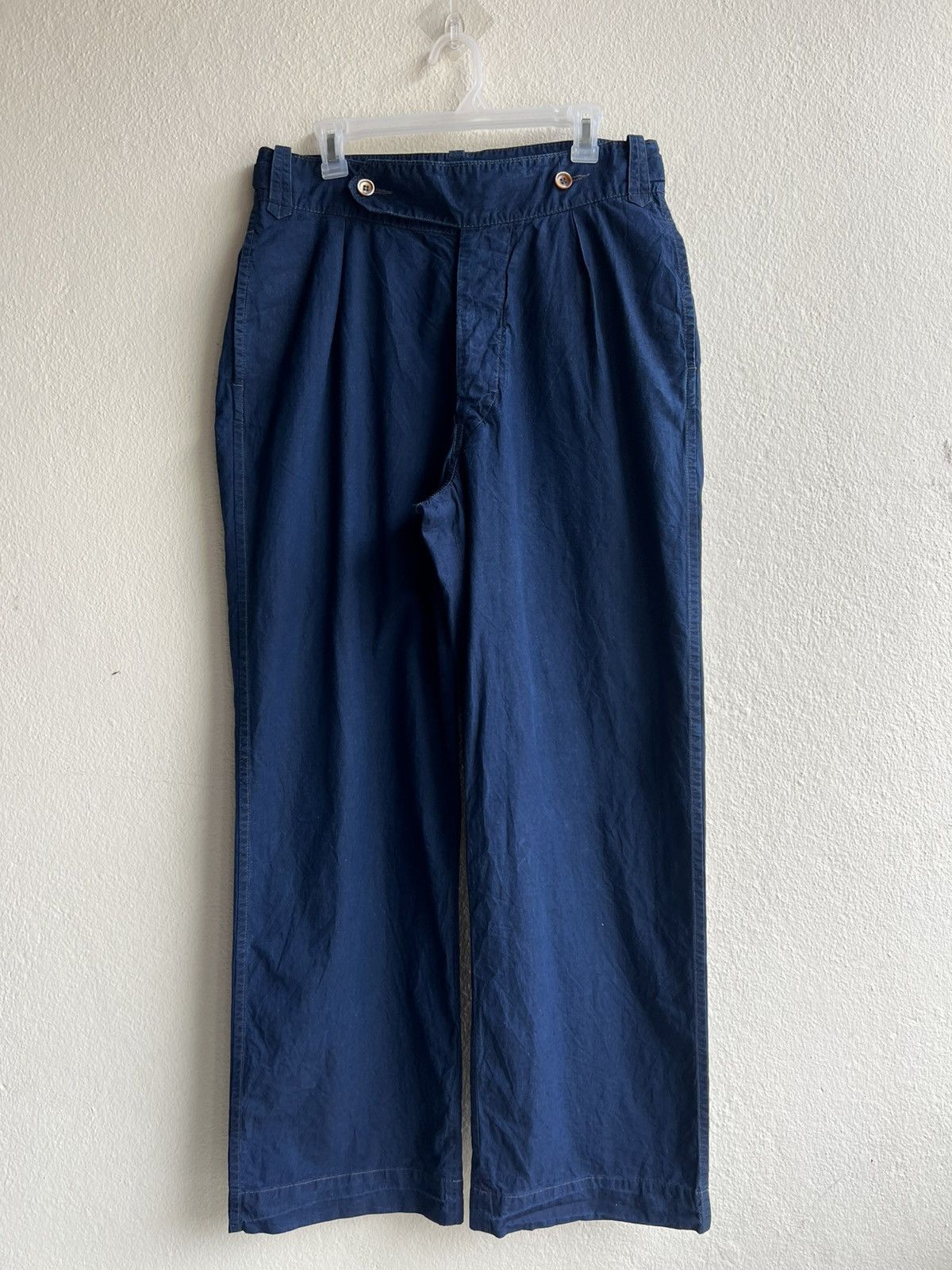 45rpm × Indigo 45rpm Japan Indigo Cotton Poplin Gurkha Trouser Pant Loose Size US 32 / EU 48 - 2 Thumbnail