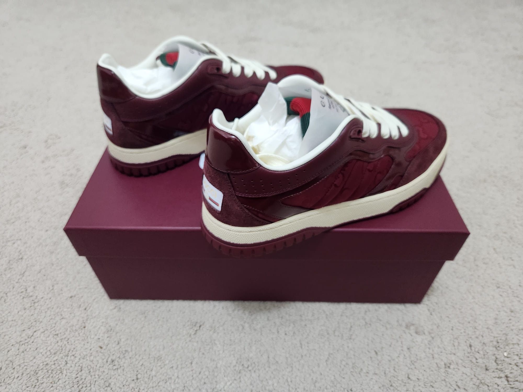 Gucci Gucci Re-Web sneaker in Rosso Ancora red GG canvas Size US 8 / IT 38 - 5 Thumbnail