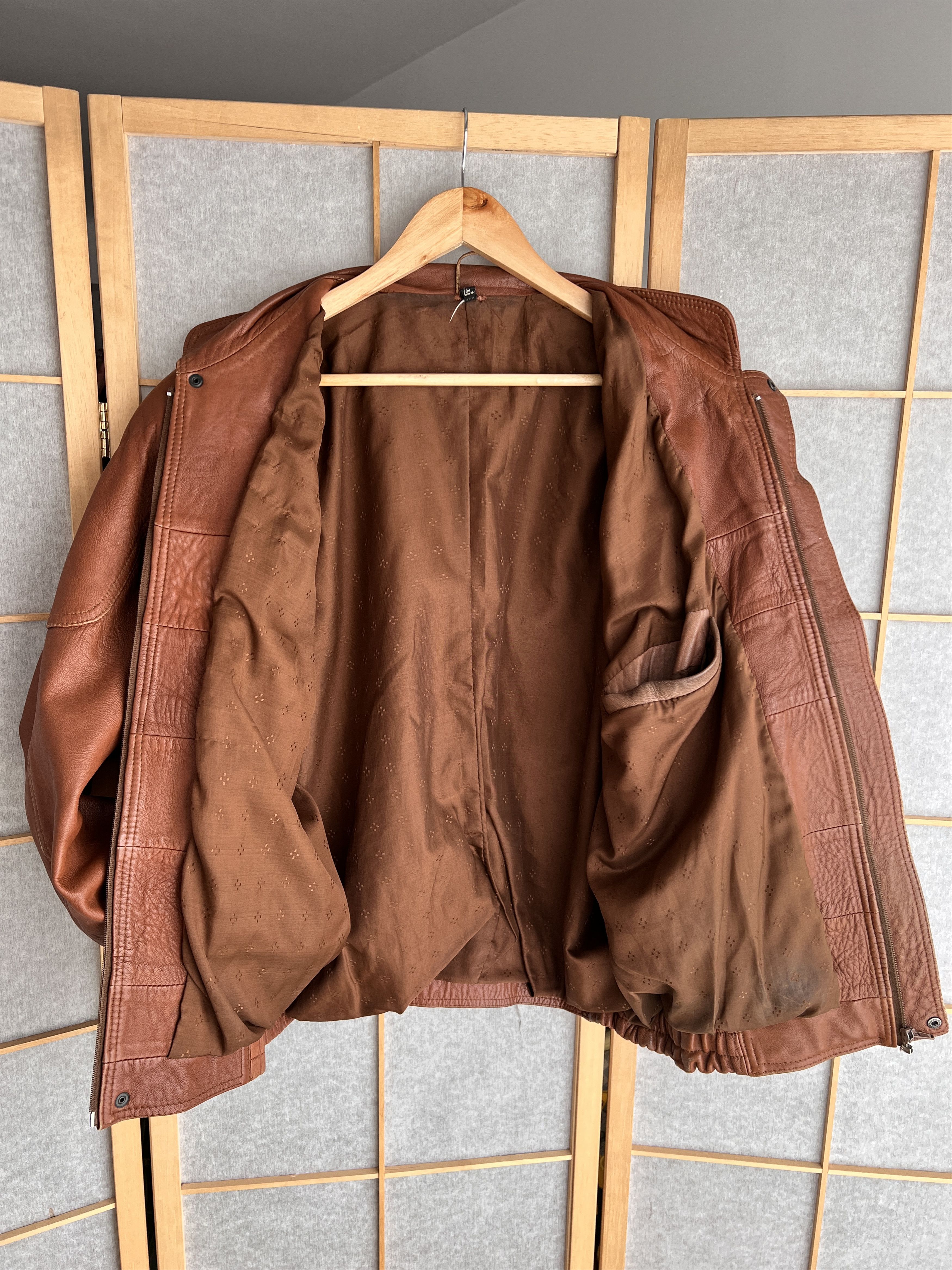 Genuine Leather Vintage 90s Boxy Cropped Leather Jacket Y2K Avant Garde Rare Size US M / EU 48-50 / 2 - 9 Thumbnail
