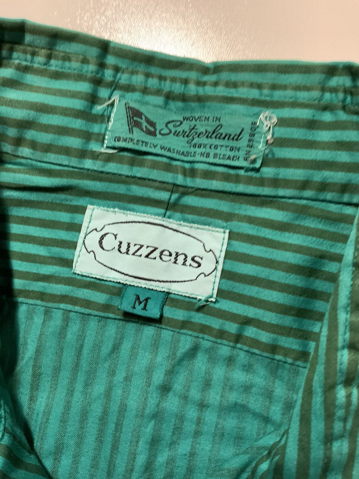Designer × Vintage 70s 80s Cuzzens Switzerland Woven Cabana Beach Stripe Shirt Size US M / EU 48-50 / 2 - 5 Thumbnail