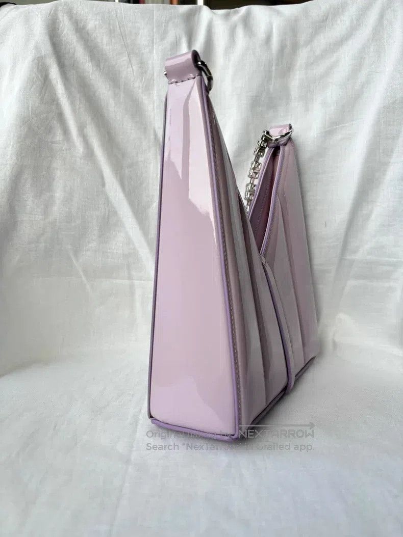 Givenchy Givenchy Lavender Cut Out Patent Leather Horn Bag Size ONE SIZE - 4 Thumbnail