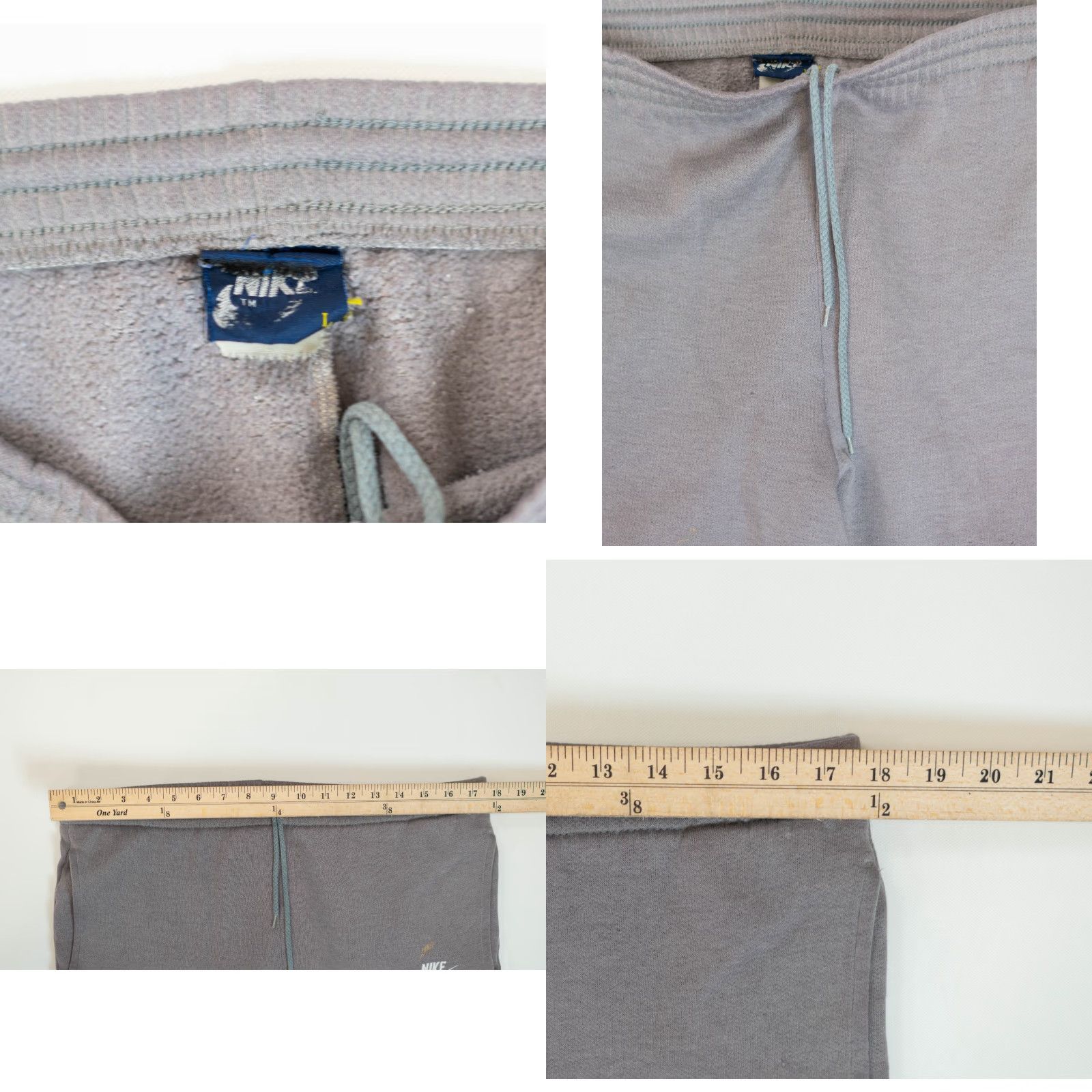 Nike VINTAGE Nike Sweatpants Gray Regular Men L Inseam 30 Sport Sportswear Swoosh Center Distressed 80s 70s 90s NCAA College University Athletic Pants Size US 33 - 9 Thumbnail