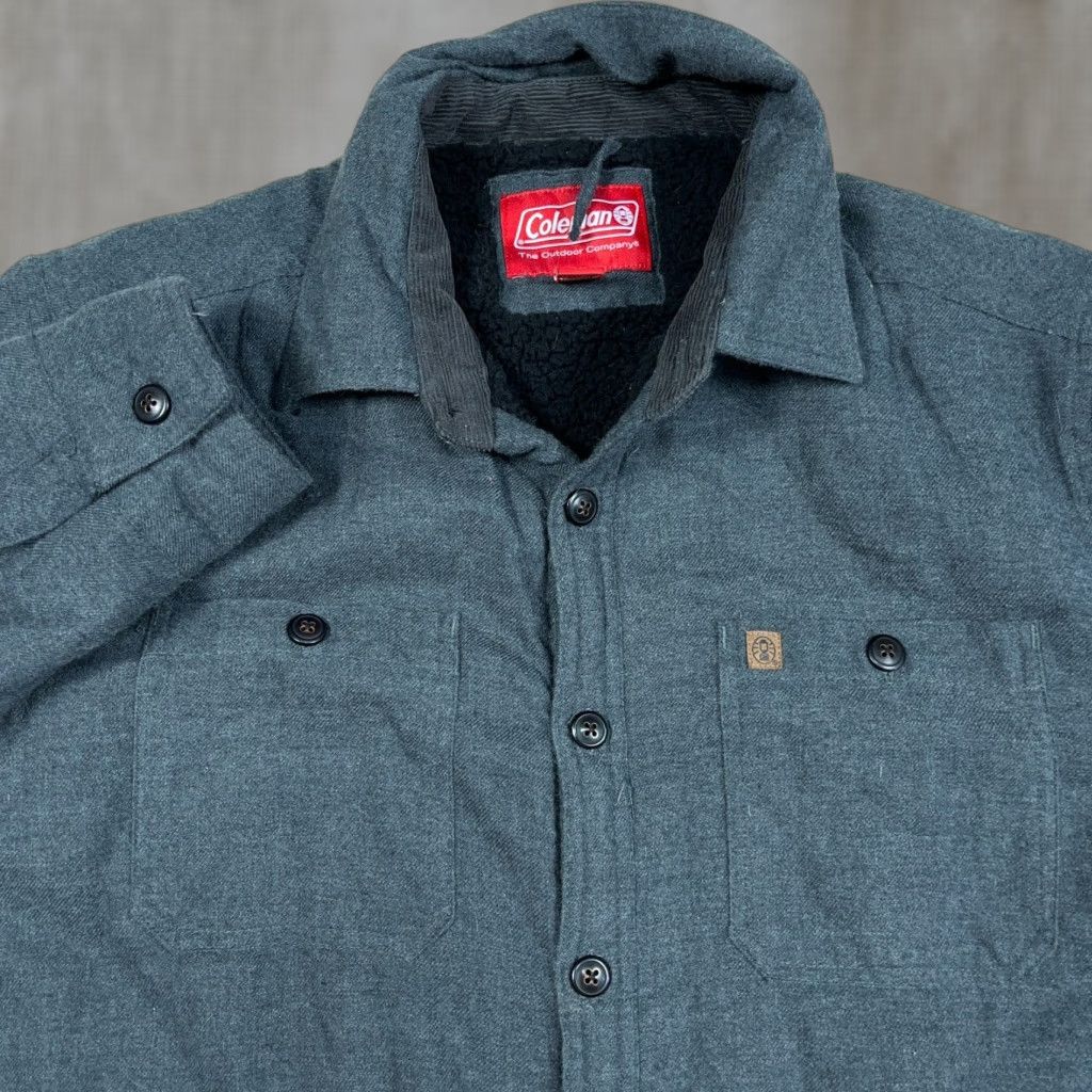 Vintage Coleman Shacket Coat Jacket Gray Plaid Lined Sherpa Button Up Mens M Cauc Casual Workwear Outdoor Modern Vintage: No N/A Size US M / EU 48-50 / 2 - 1 Thumbnail