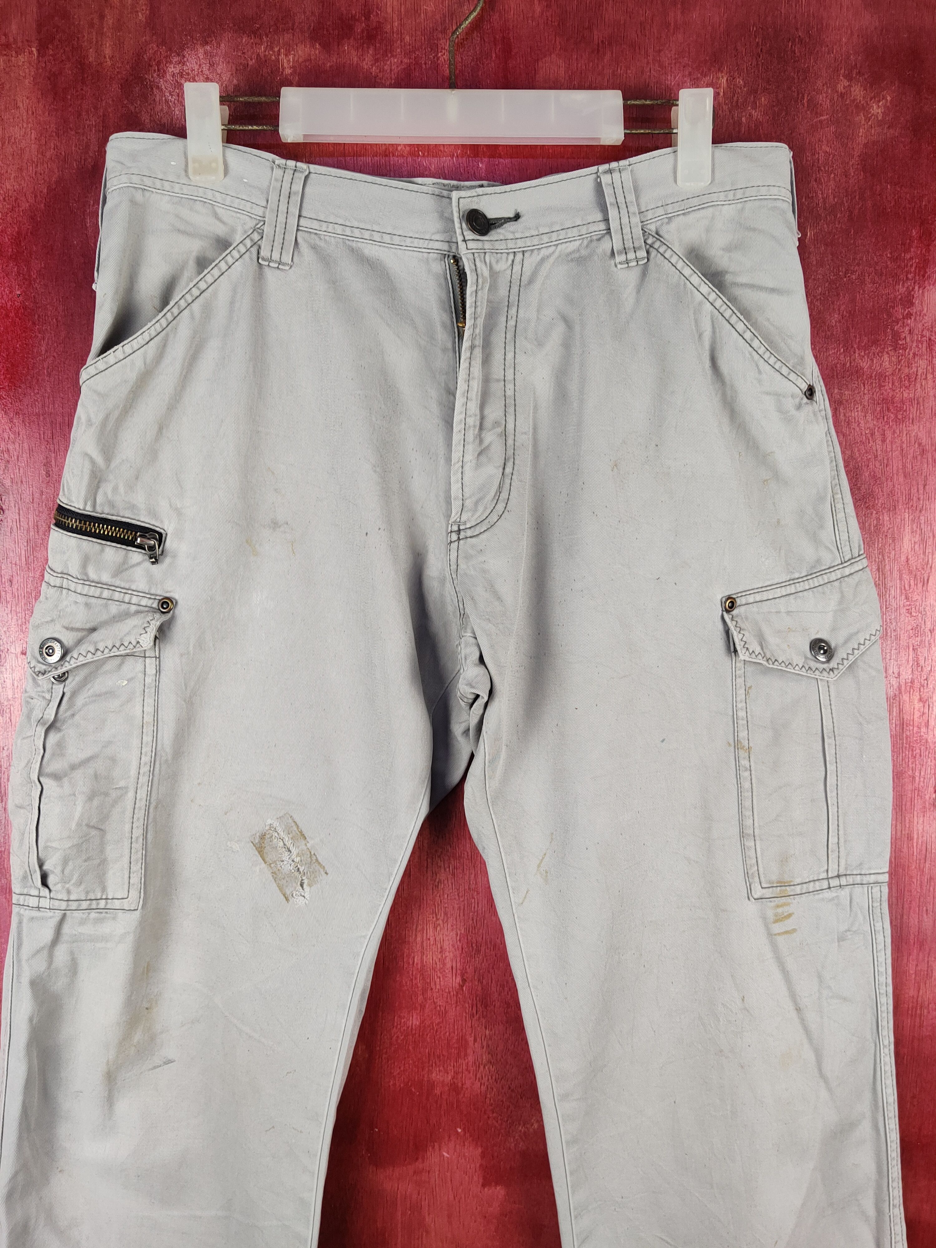 Japanese Brand GW Gray Multipocket Tactical Cargo Pants #S2286 Size US 32 / EU 48 - 2 Thumbnail
