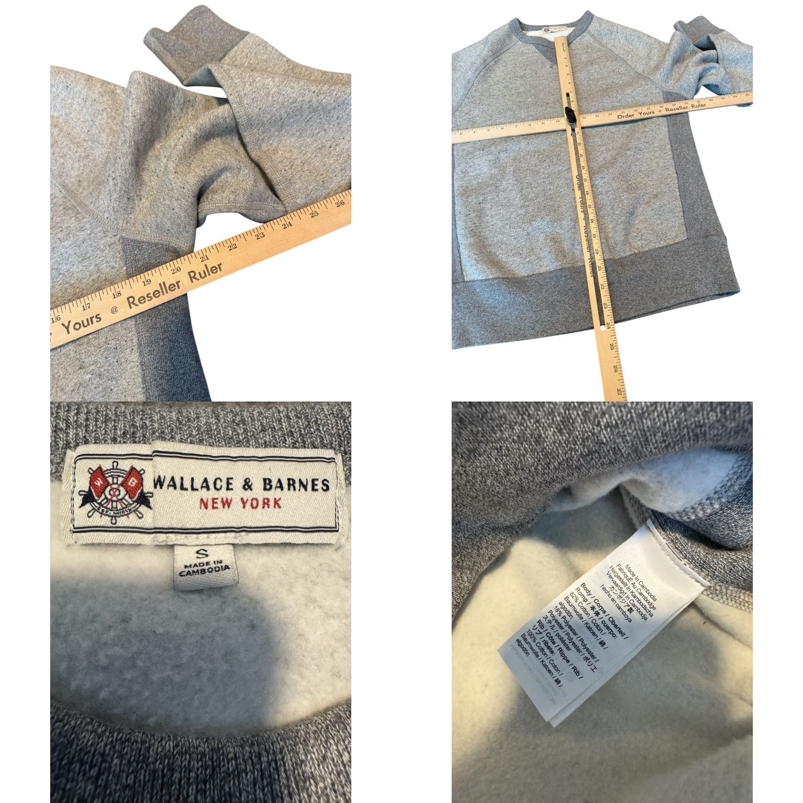 Wallace & Barnes Wallace & Barnes Crewneck Sweatshirt Heavyweight Raglan Men's Small J-Crew Gray Size US S / EU 44-46 / 1 - 9 Thumbnail