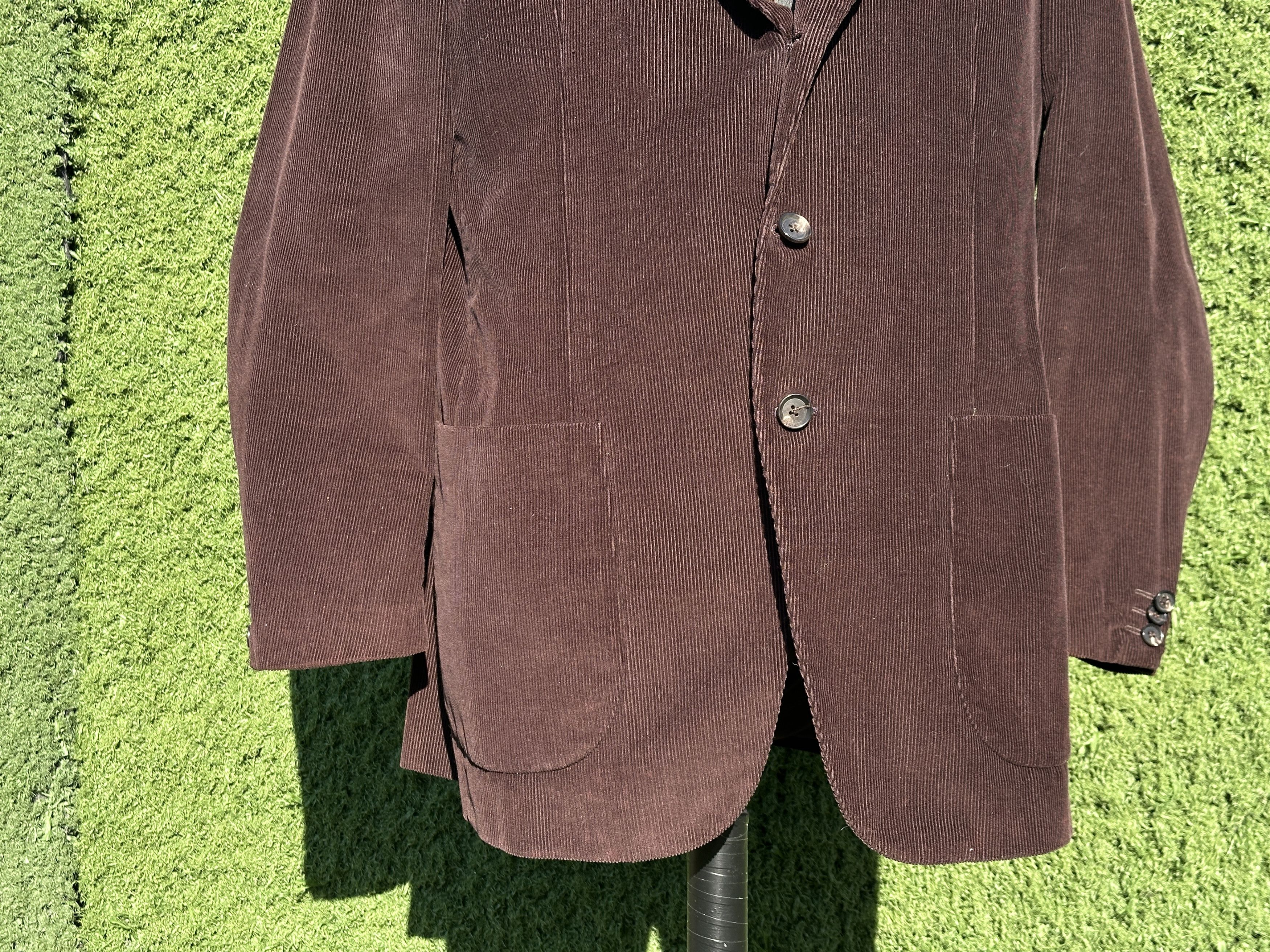 Isaia Rare Isaia Napoli Brown Corduroy Blazer Size 54 Drop 7R Size 54R - 9 Thumbnail