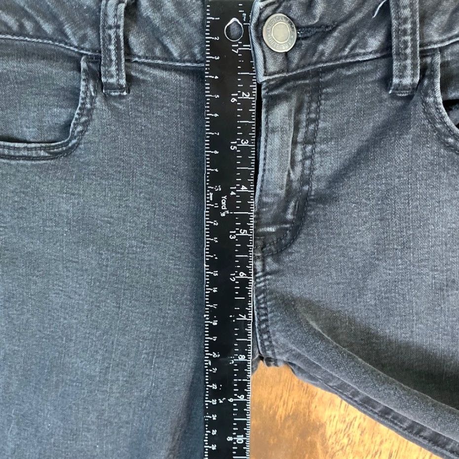 American Eagle Outfitters American Eagle Womens Pants Black Denim Low Rise Skinny Jegging Stretch 10 Size 32" / US 10 / IT 46 - 7 Thumbnail