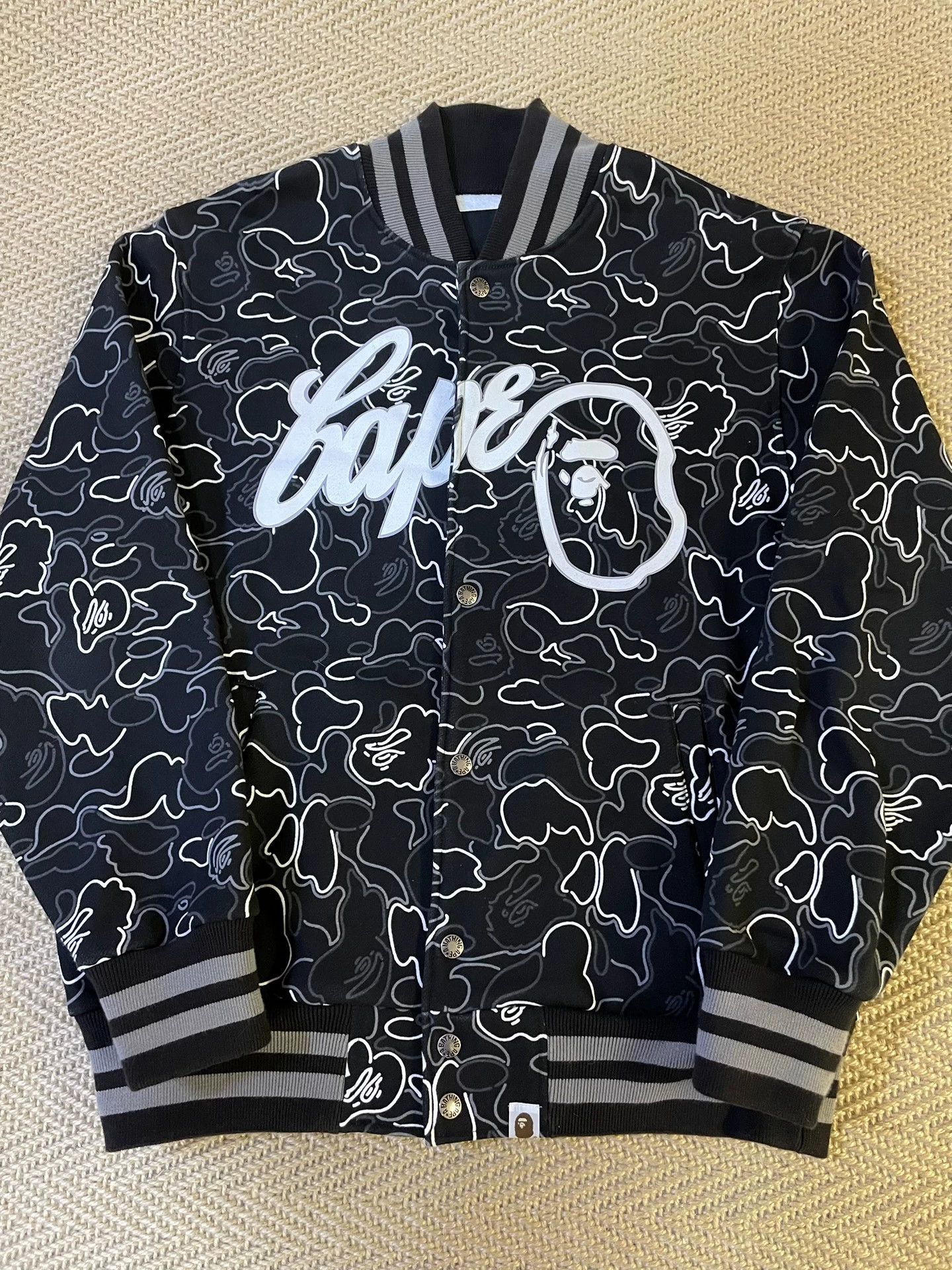 Bape BAPE NEON CAMO Vintage Oversized Baseball Jacket M Size US M / EU 48-50 / 2 - 1 Thumbnail