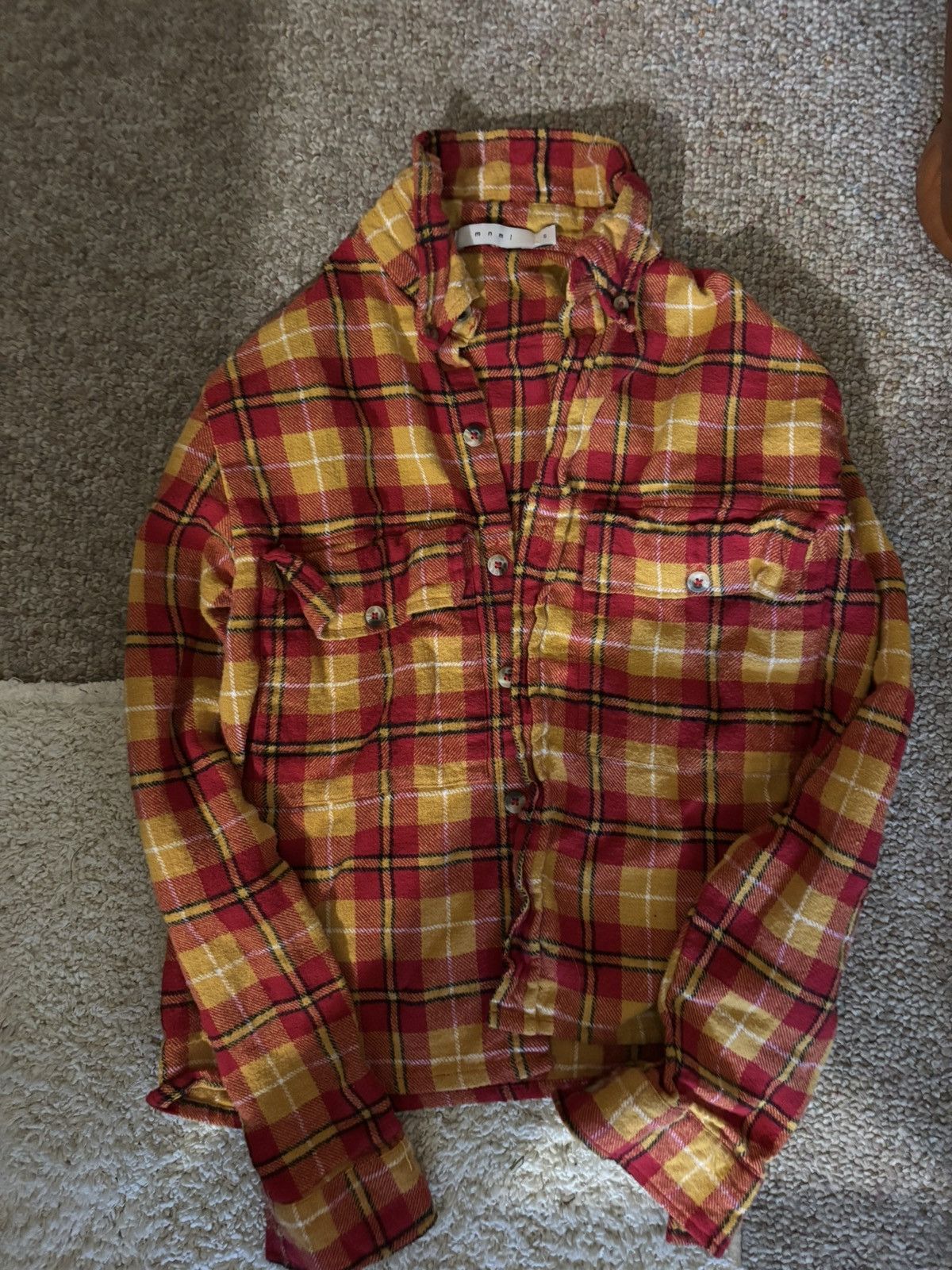 MNML Mnml brand flannel size small orange and yellow color way Size US S / EU 44-46 / 1 - 1 Thumbnail