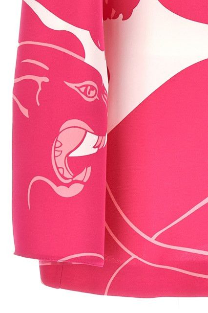 Valentino o1s22i1n0924 Cady Panther Blouse in Fuchsia Size M / US 6-8 / IT 42-44 - 5 Thumbnail