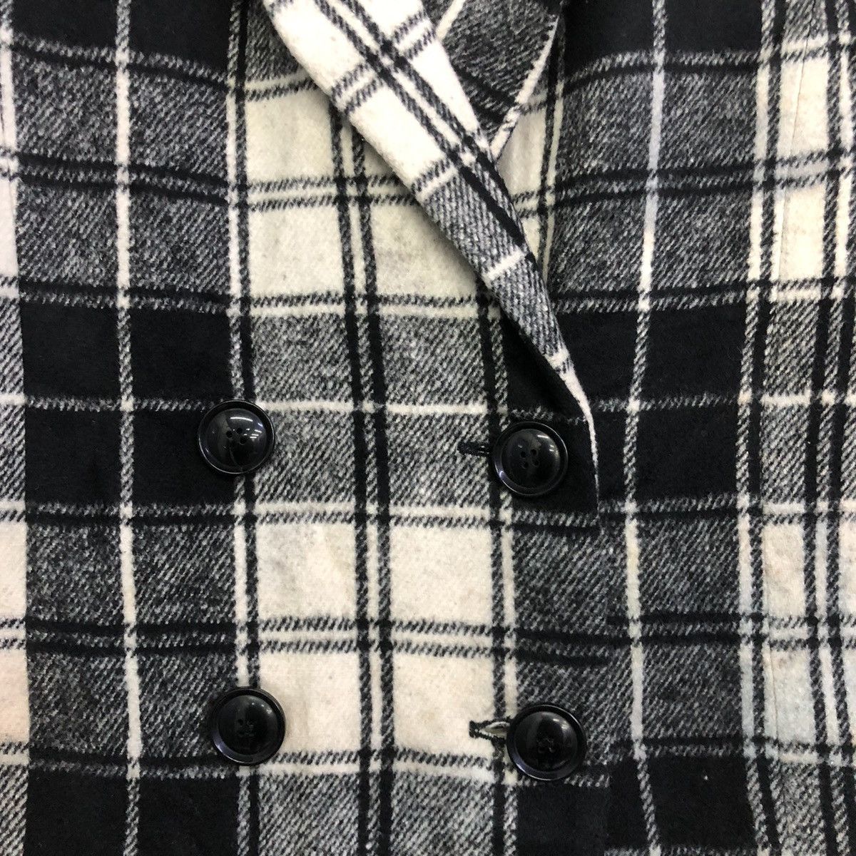 Japanese Brand LOVETOXIC Black Tartan Long Trench Coat Jacket Size US M / EU 48-50 / 2 - 7 Thumbnail