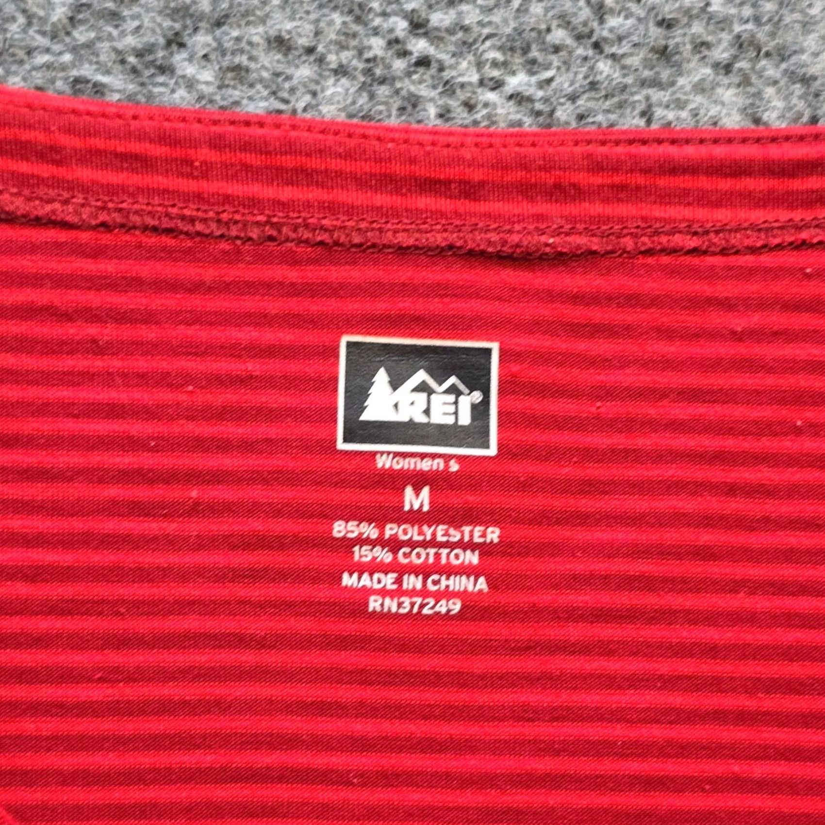 Vintage REI Top Womens Medium Red Orange Stripe Cowl Neck Long Sleeve Stretch Casual Shirt Blouse Womens Regular Crewneck? Size M / US 6-8 / IT 42-44 - 4 Thumbnail