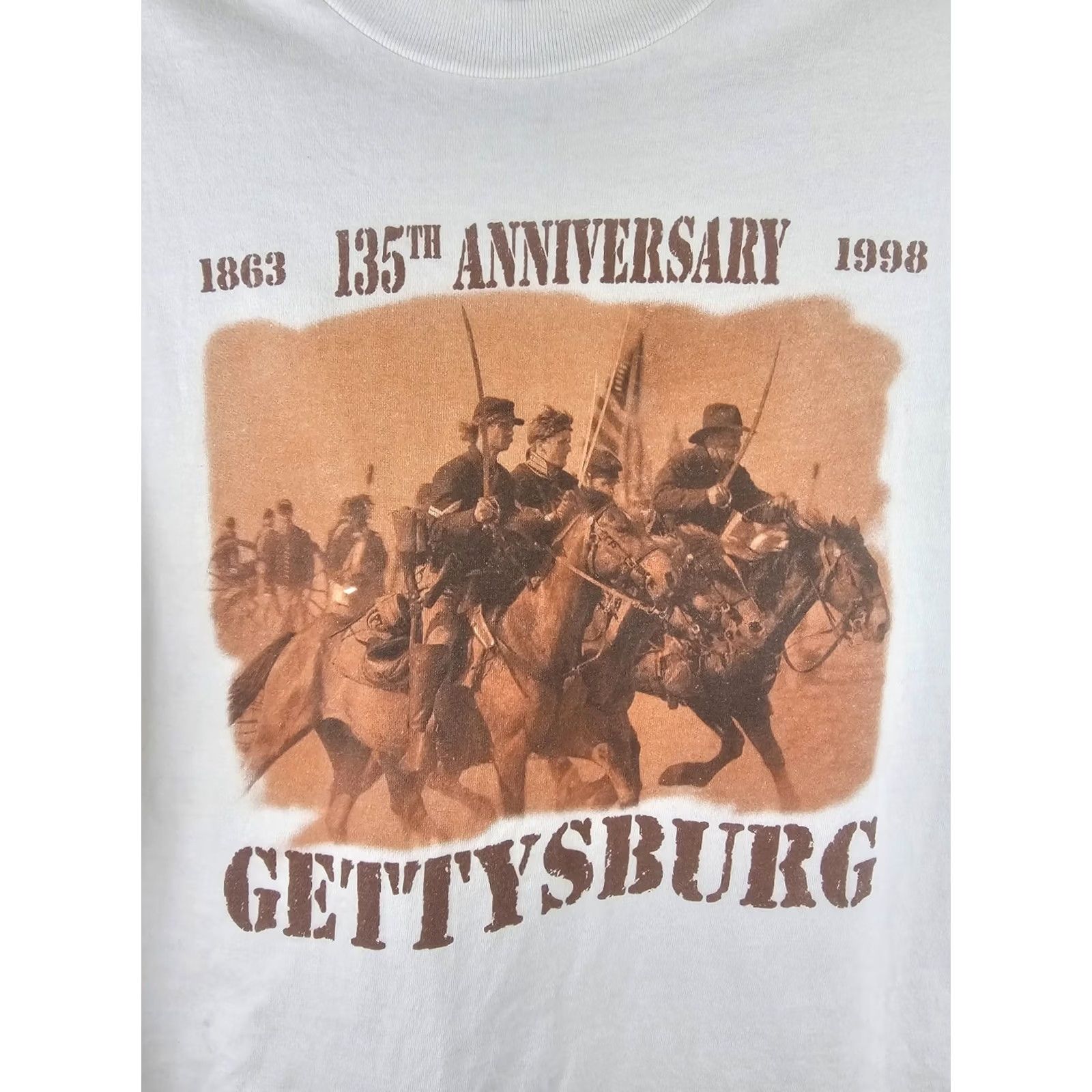 Hanes VINTAGE 1998 135TH ANNIVERSARY GETTYSBURG WHITE COTTON T-SHIRT XLARGE Mens T-Shirt Hanes White Cotton 1998 Gettysburg 135th Anniversary Shirt XL Size US XL / EU 56 / 4 - 2 Thumbnail