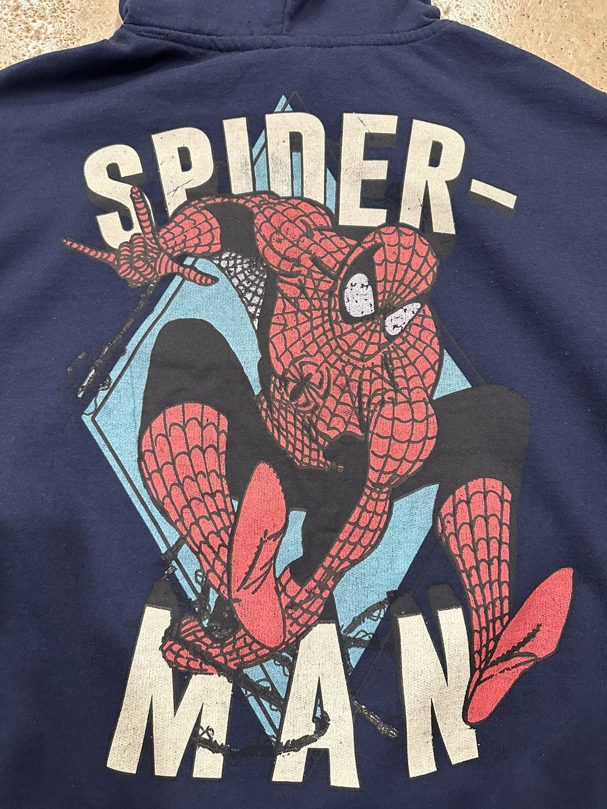 Marvel Comics Vintage Marvel Spiderman Web Pullover Navy Hoodie Size US L / EU 52-54 / 3 - 11 Thumbnail