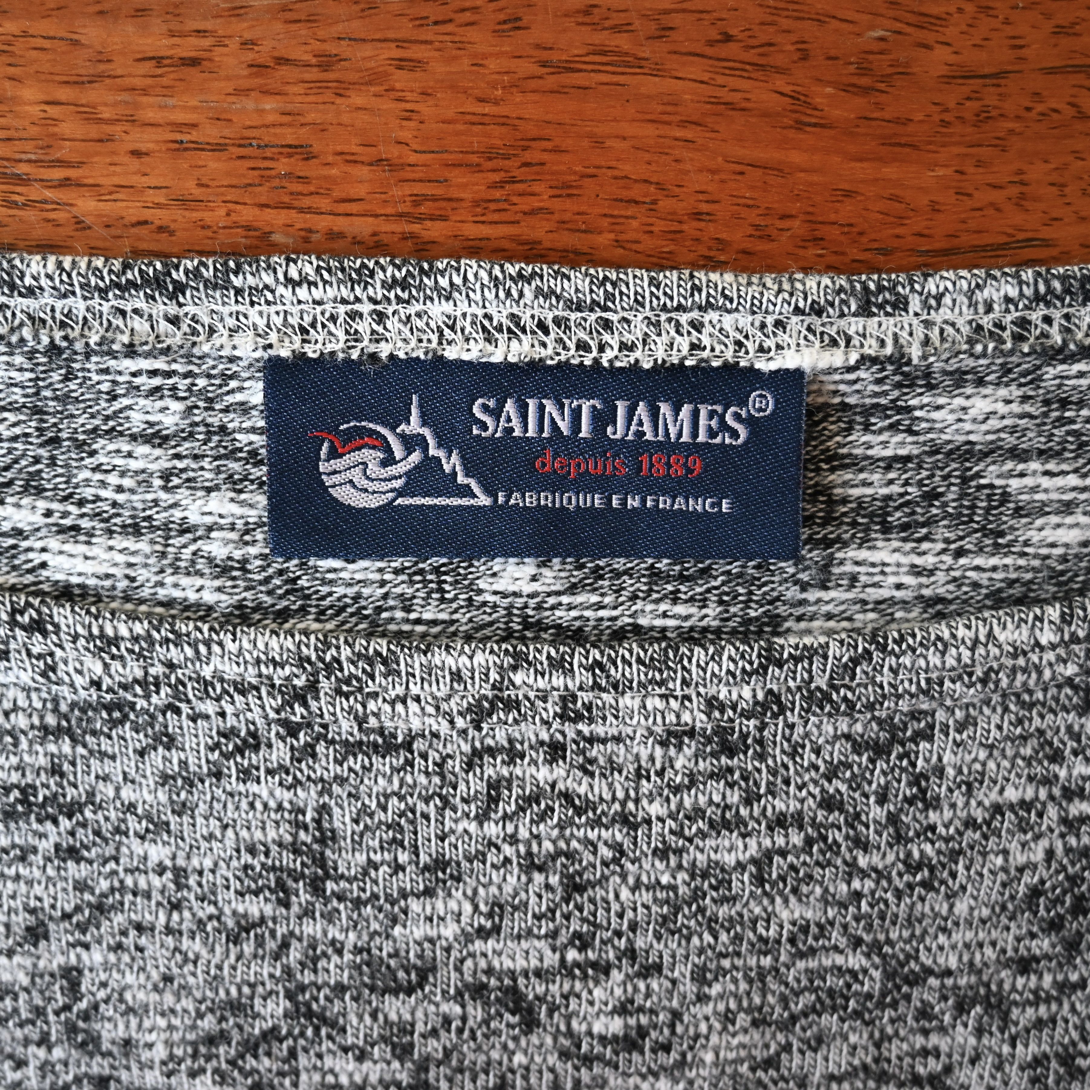 Saint James SAINT JAMES "OUESSON" melange cotton breton shirt, 4/M Size US M / EU 48-50 / 2 - 6 Thumbnail