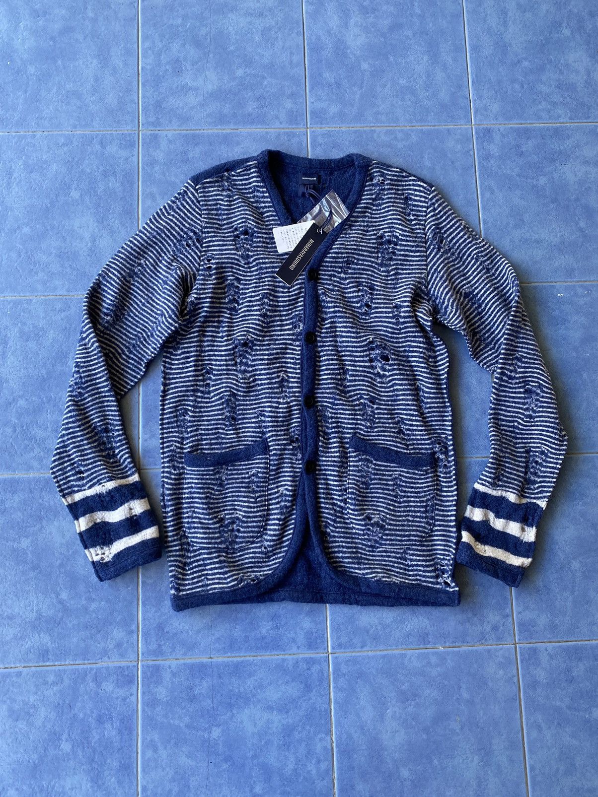 Designer × Maison MIHARA YASUHIRO Miharayasuhiro Distressed Design Cardigan Size US M / EU 48-50 / 2 - 1 Thumbnail