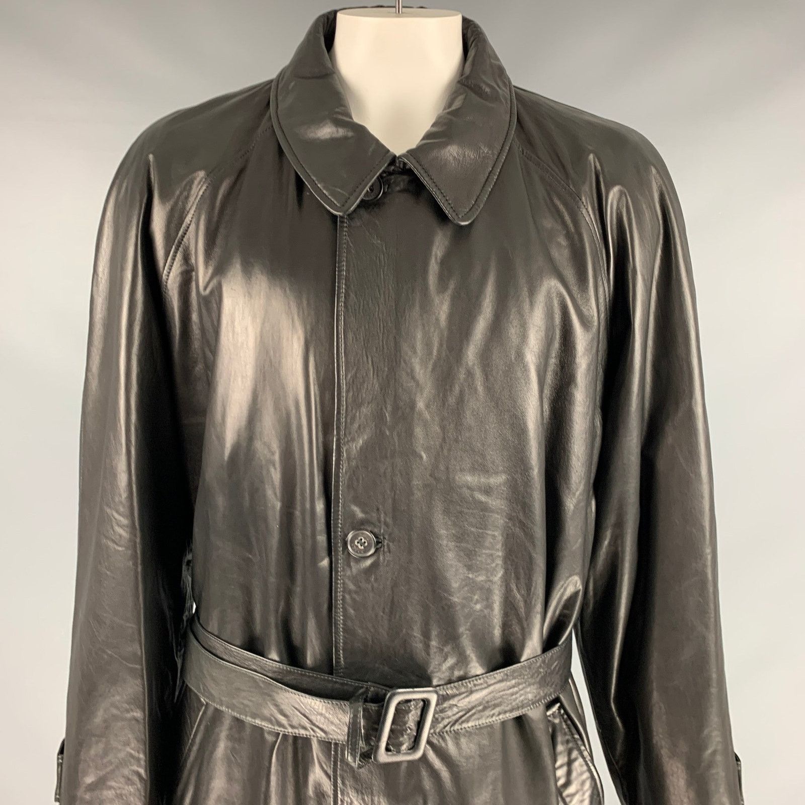 Bally BALLY Size 48 Black Leather Zip Buttons Coat Size US XXL / EU 58 / 5 - 2 Thumbnail
