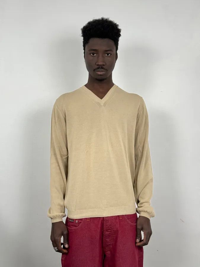 Prada 2000s Prada Beige V-Neck Sweater Size US M / EU 48-50 / 2 - 1 Thumbnail