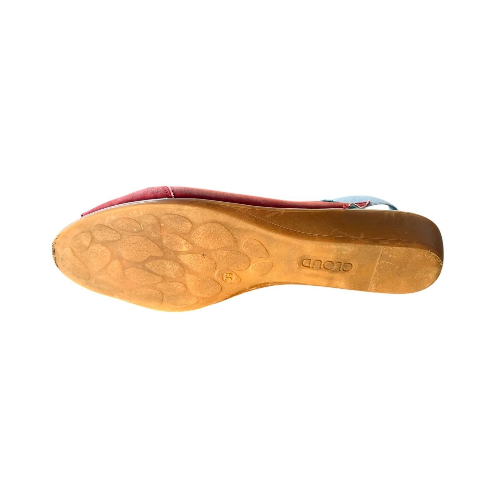 Other Cloud Womens Red & Gray Leather Slingback Sandals With Elast Size US 7.5 / IT 37.5 - 5 Thumbnail
