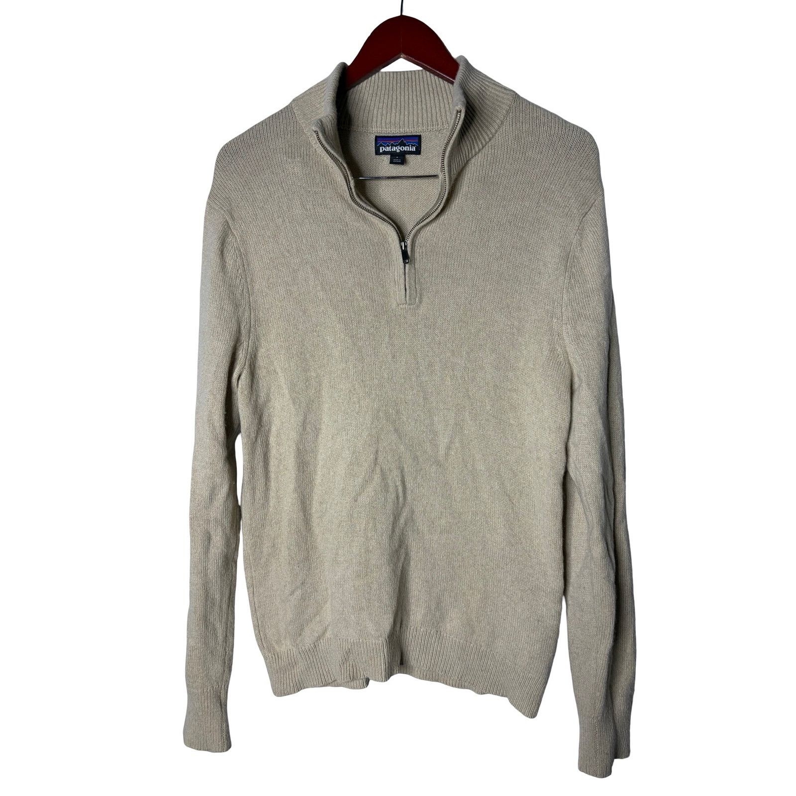 Patagonia Patagonia Men's Recycled Cashmere 1/4-Zip Sweater in cream S Size US S / EU 44-46 / 1 - 1 Thumbnail