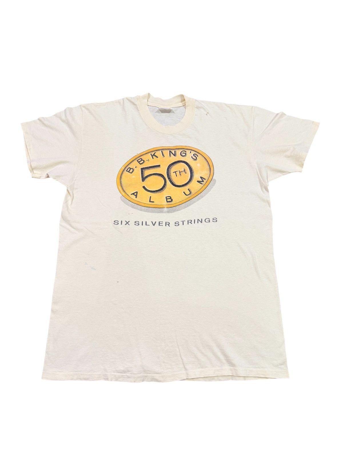 Band Tees Vintage 80s B.B. King's 50th album, "Six Silver Strings." Size US XL / EU 56 / 4 - 1 Thumbnail