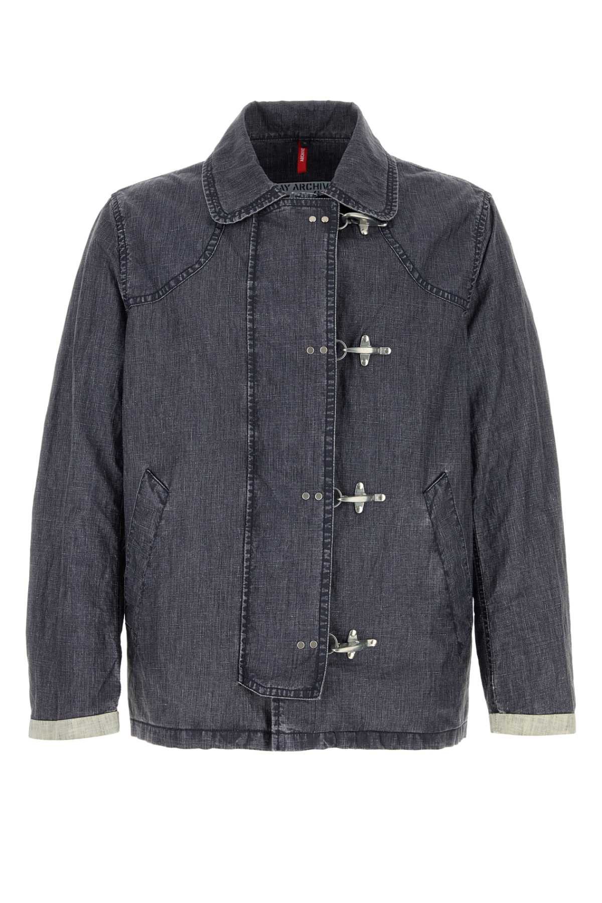 Fay Denim Blue Linen Jacket Size US L / EU 52-54 / 3 - 1 Thumbnail