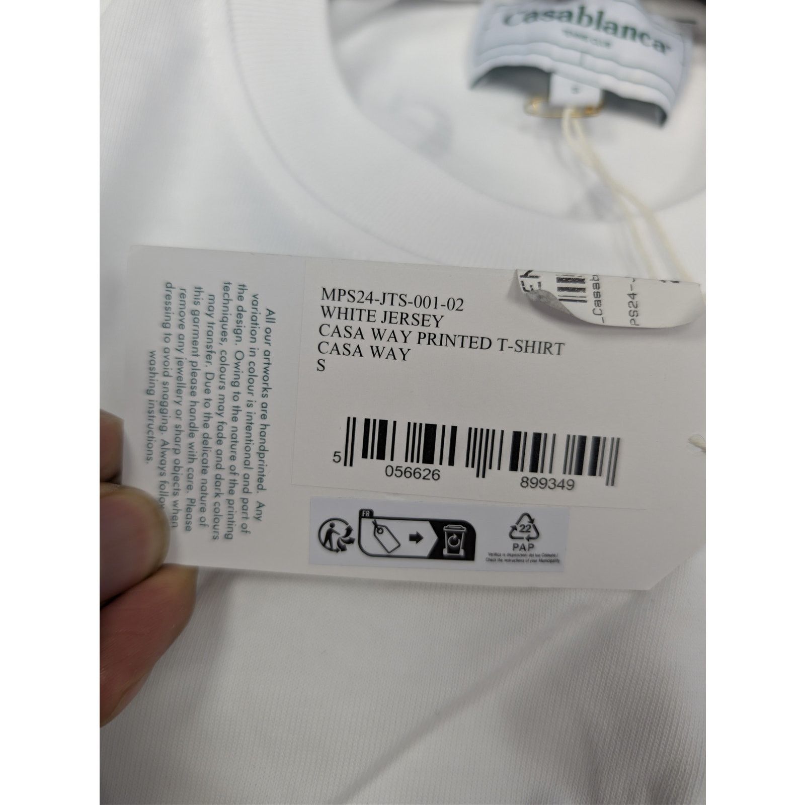 Casablanca o1rshd1 CC20 Casa Way Printed T-Shirt White Jersey in White Size US S / EU 44-46 / 1 - 20 Thumbnail