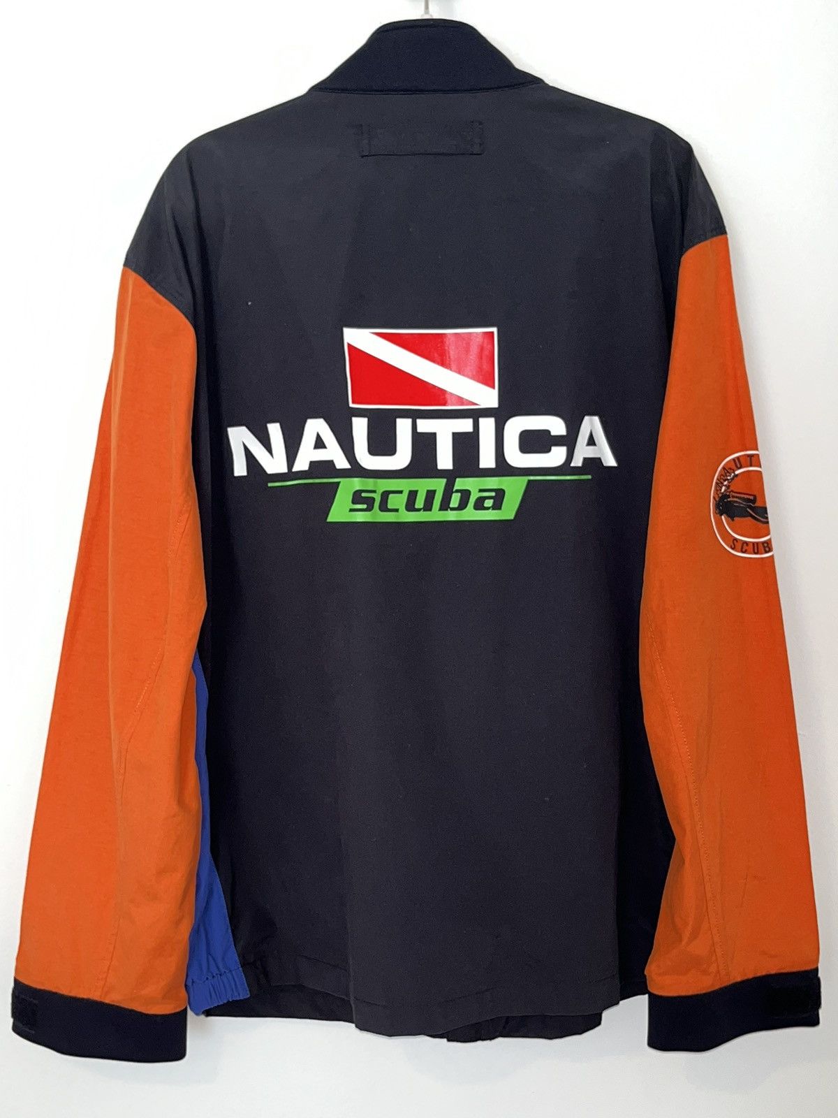 image of Nautica Vintage Scuba Jacket Colorblock in Black, Men's (Size XL)