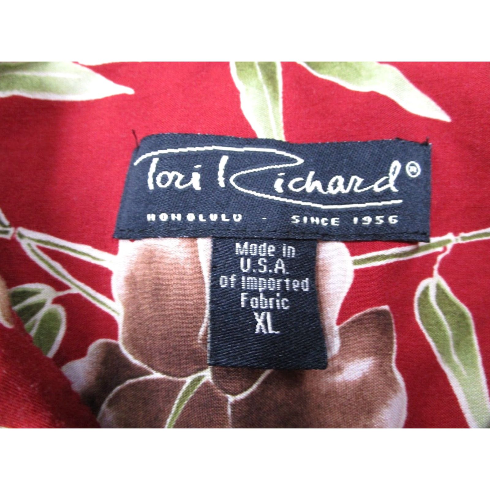 Tori Richard VINTAGE Tori Richard Mens XL Red Floral Short Sleeve Hawaiian Button Up Shirt Size US XL / EU 56 / 4 - 3 Thumbnail