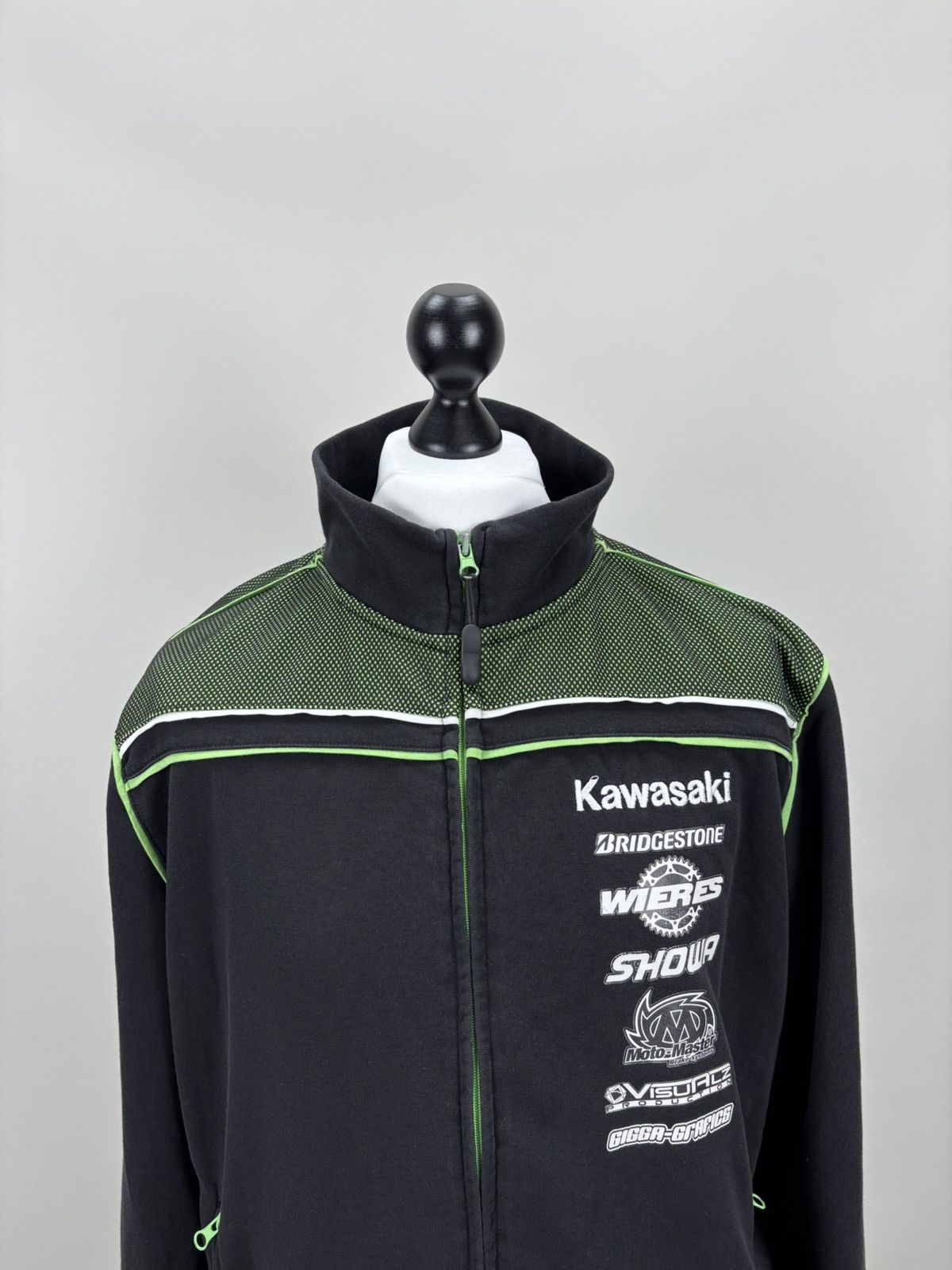 Other Mens sweatshirt full zip Kawasaki Size XXL Color Black/Green Size US XXL / EU 58 / 5 - 3 Thumbnail