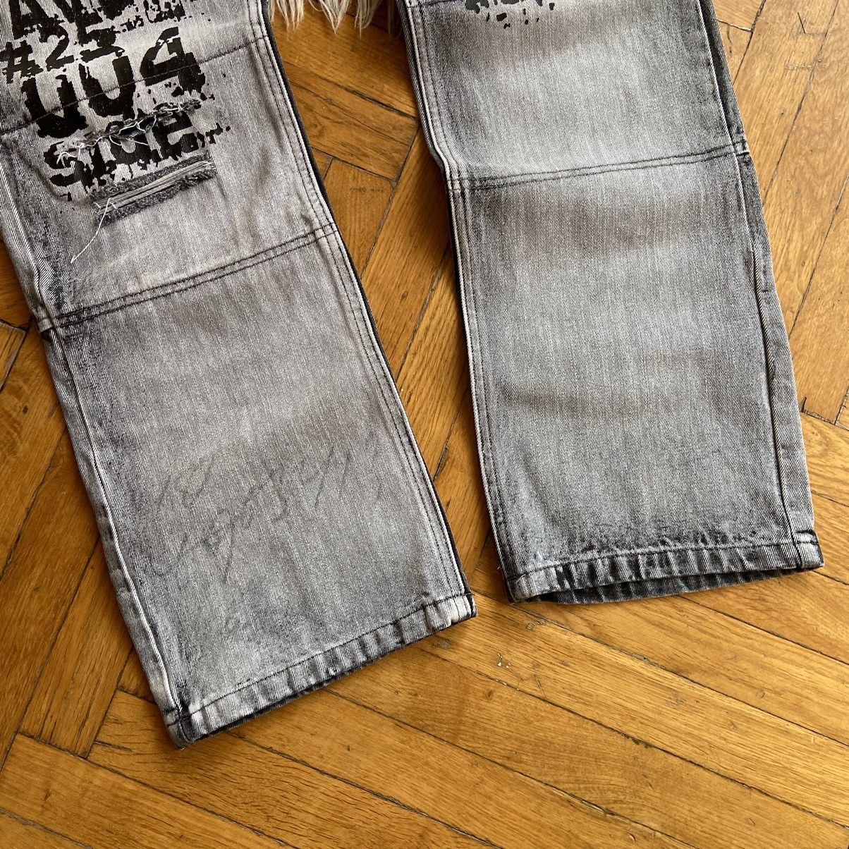 Japanese Brand × Rainbow 📌 Crazy Rainbow Graphic Y2K Distressed Faded Denim Size US 34 / EU 50 - 3 Thumbnail