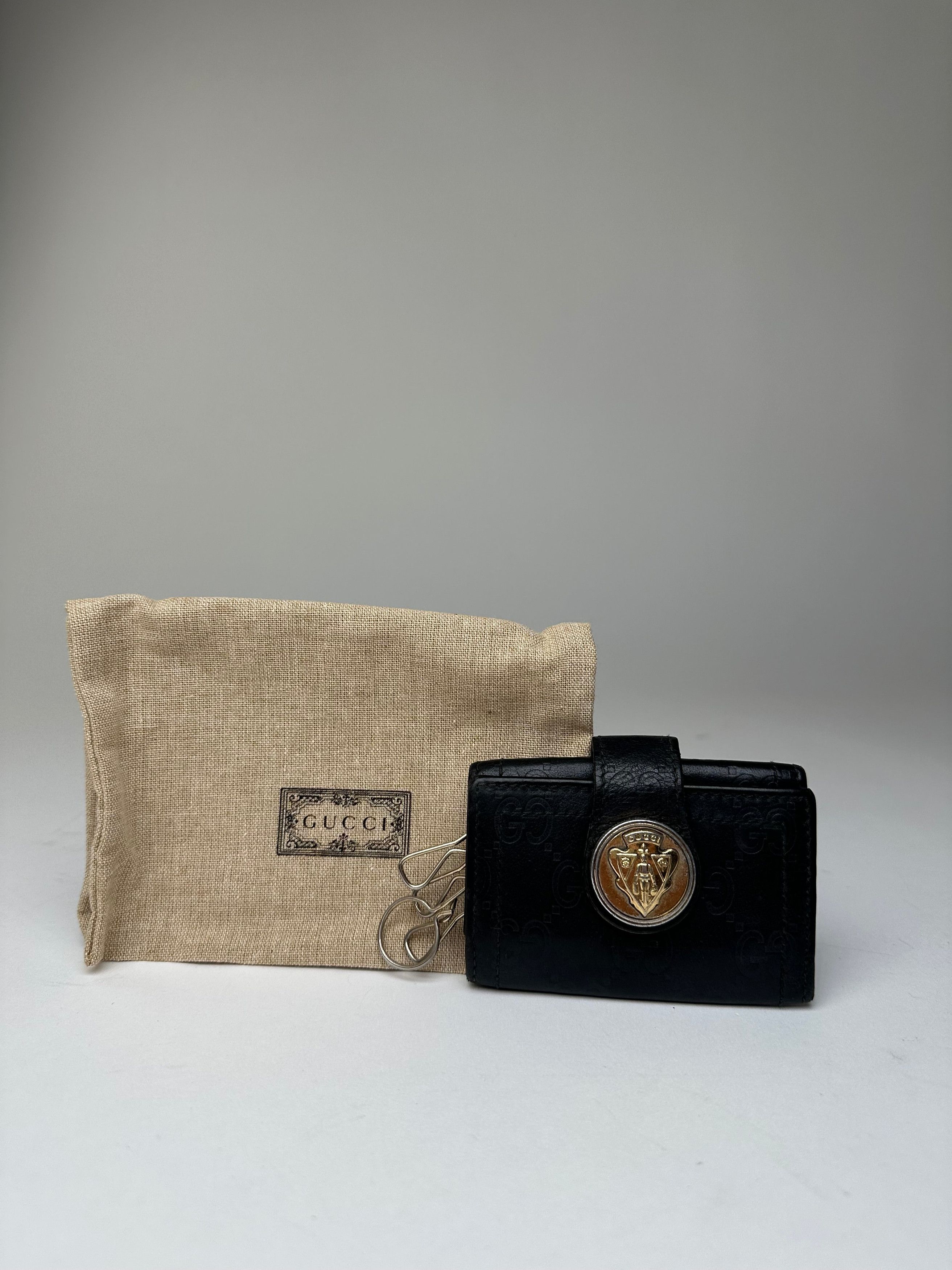 Gucci Vintage ssima Leather Key Holder Black Size ONE SIZE - 1 Thumbnail