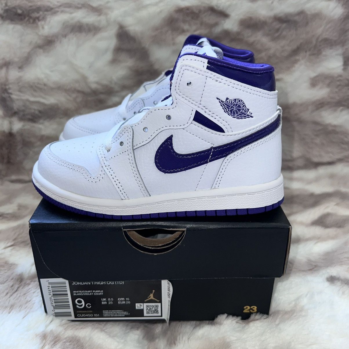 Jordan Brand JORDAN 1 RETRO HIGH COURT PURPLE (2021) (TD) Size US 9 / EU 42 - 2 Thumbnail