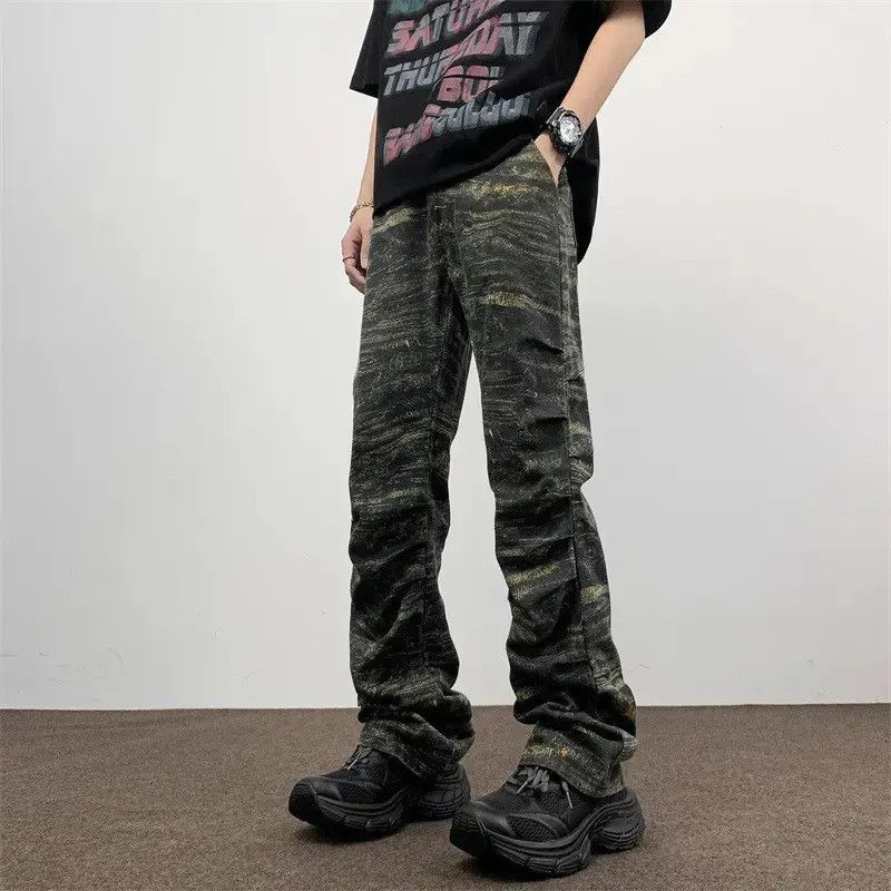 Japanese Brand Retro loose camouflage casual micro flared jeans Size US 32 / EU 48 - 5 Thumbnail