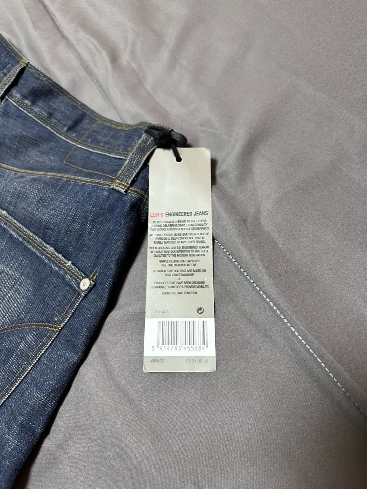 Levi's Vintage Clothing Levi’s Engineered Jeans “Guys Iconic” Brutal Blue NOS Size US 27 - 8 Thumbnail