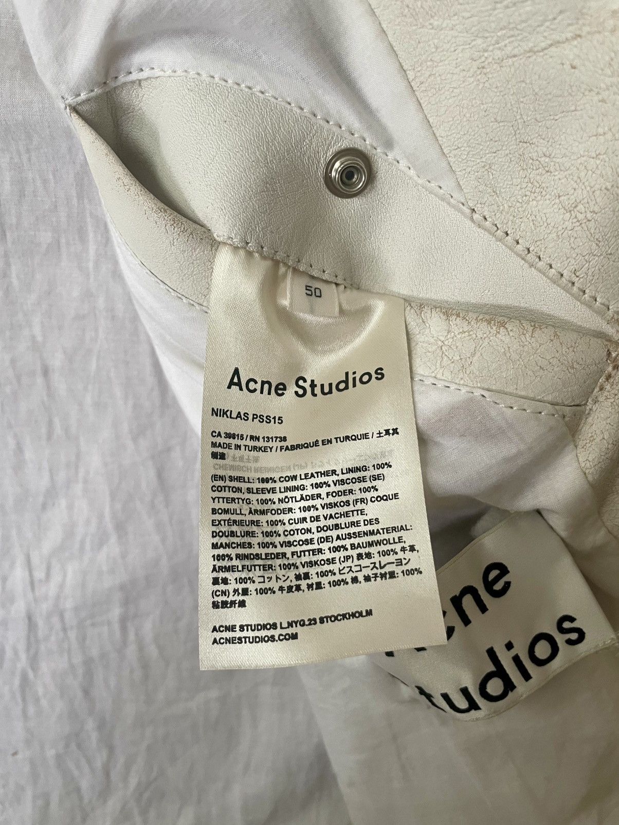 Acne Studios Acne Studios White Leather Jacket Size US M / EU 48-50 / 2 - 7 Thumbnail