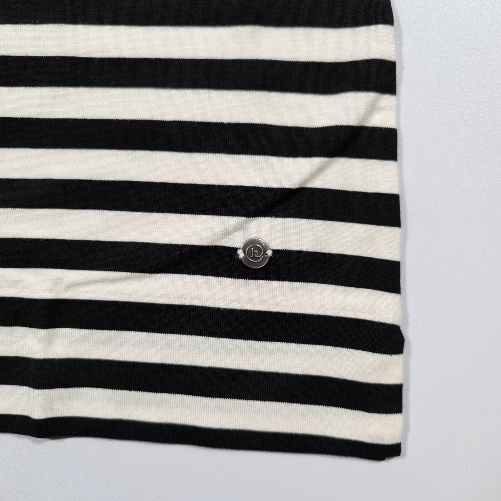 CO Betty & Co Womens T Shirt White Black Small Striped Short Sleeves Stretch Top Size S / US 4 / IT 40 - 5 Thumbnail