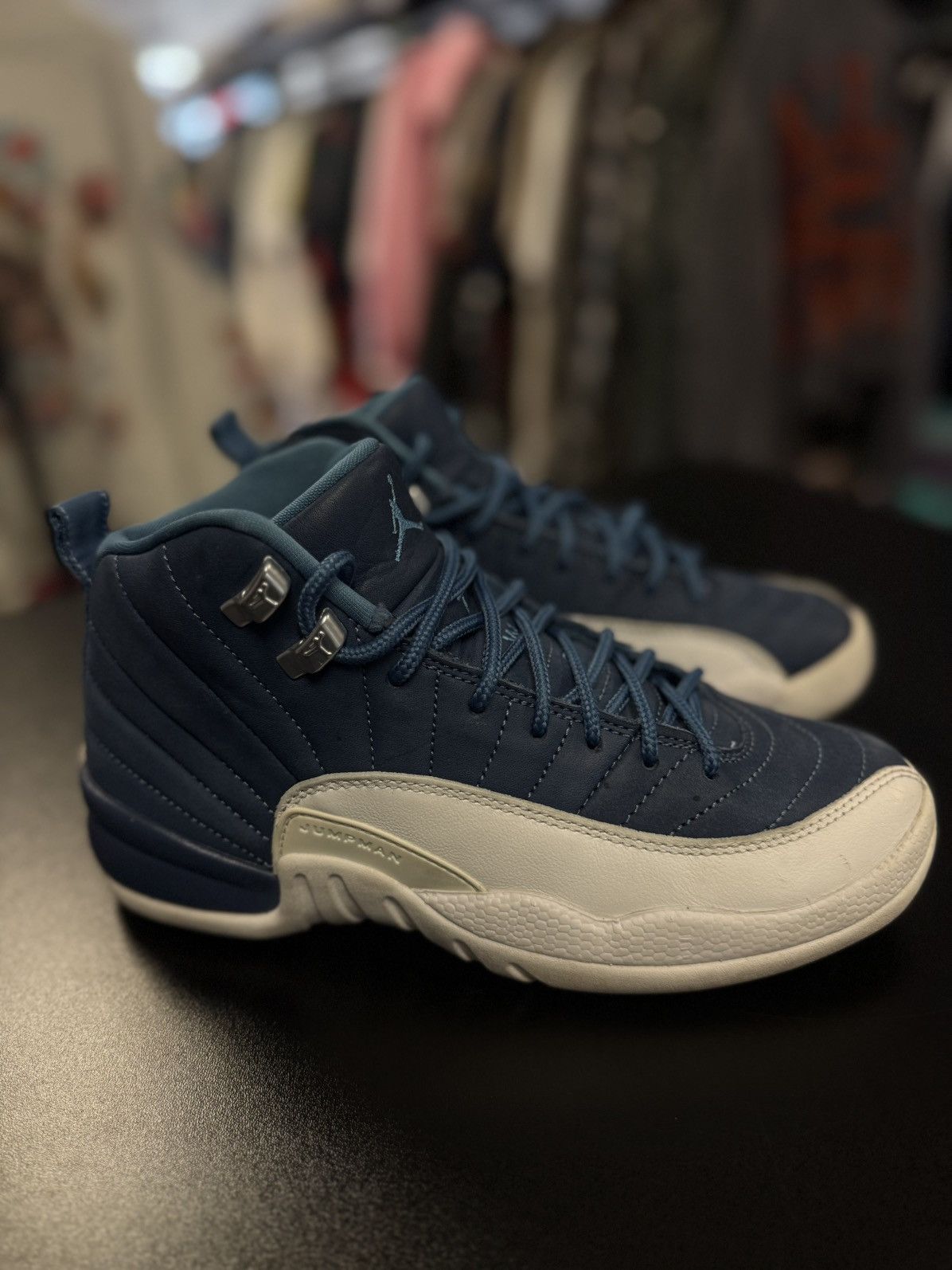 Jordan Brand × Nike Jordan 12 Blue Indigo Size 6Y/7.5W Pre Owned Size US 6 / EU 39 - 2 Thumbnail