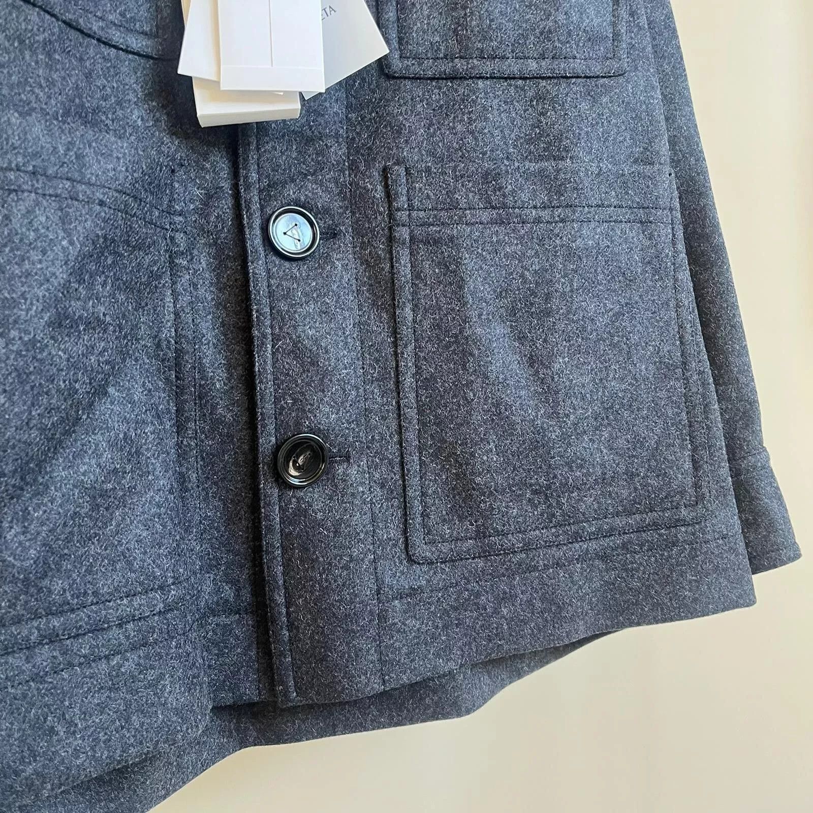 Bottega Veneta Military Wool Felted Coat in Charcoal Size US M / EU 48-50 / 2 - 7 Thumbnail