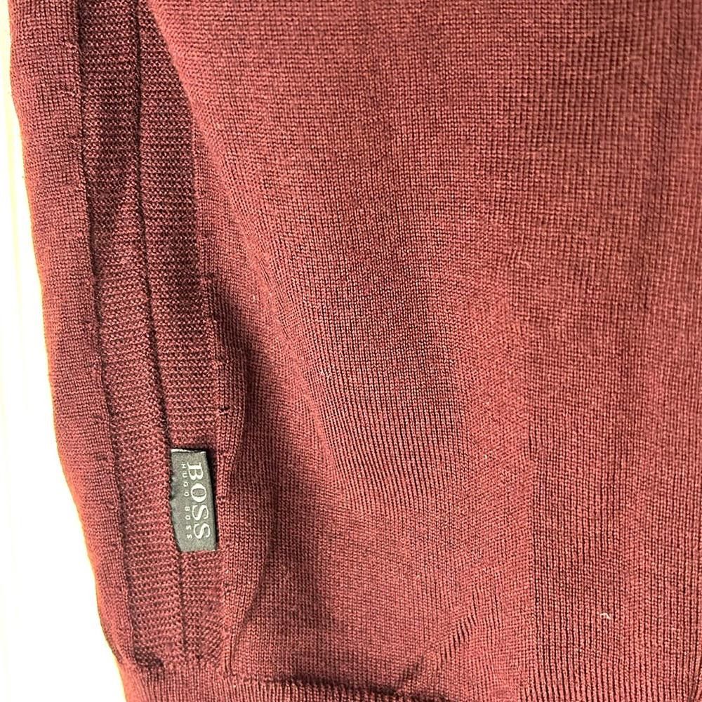 Hugo Boss BOSS - Slim fit - Lg- Plum -Fine Merino S/L Cardigan Sweater Size US L / EU 52-54 / 3 - 5 Thumbnail